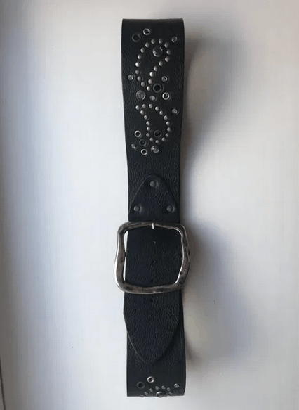 Other Wide Leather belt studded brand Anna RIta Size ONE SIZE - 3 Thumbnail