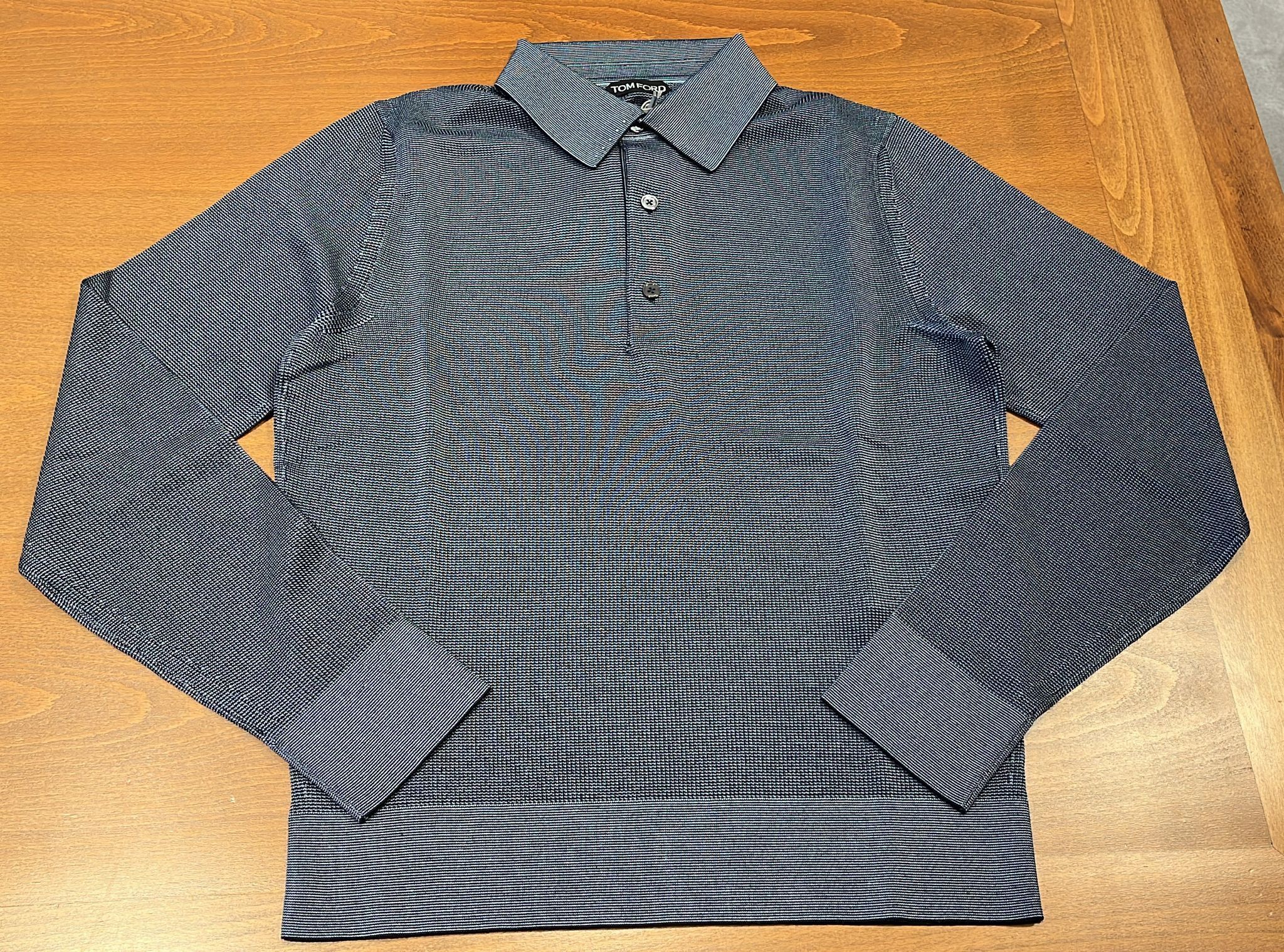Tom Ford o1sndg0825 TFK132 Polo neck Sweater in Black/White Size US M / EU 48-50 / 2 - 1 Thumbnail