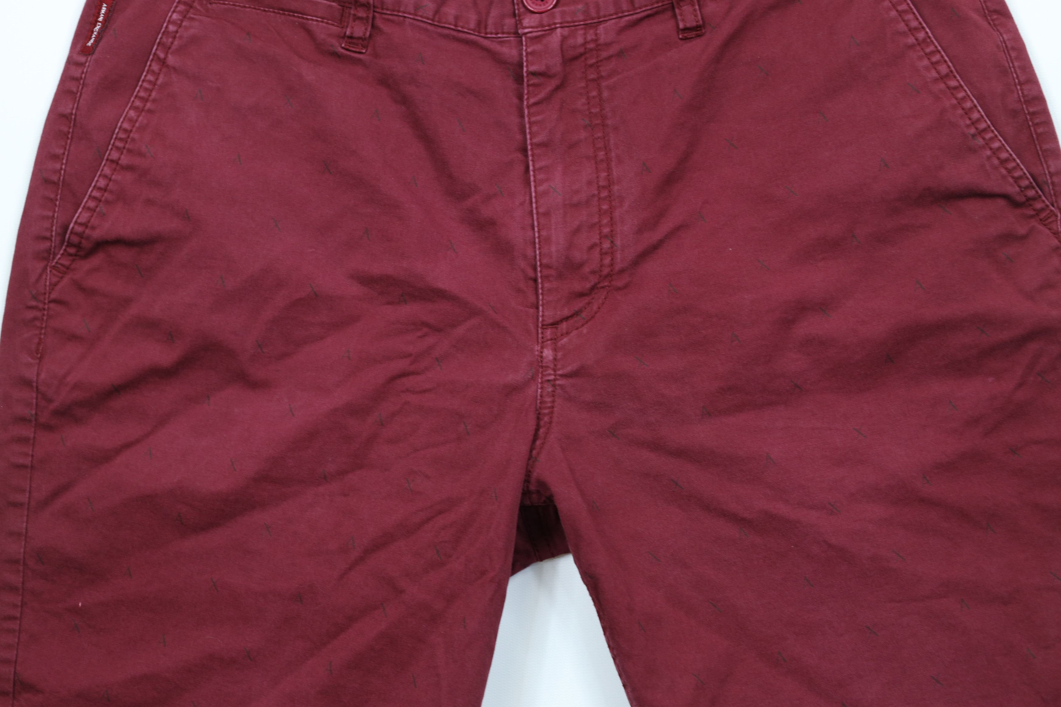 Armani Exchange × Vintage Armani Exchange Spell Out All Over Print Chino Shorts Red Size US 34 / EU 50 - 3 Thumbnail