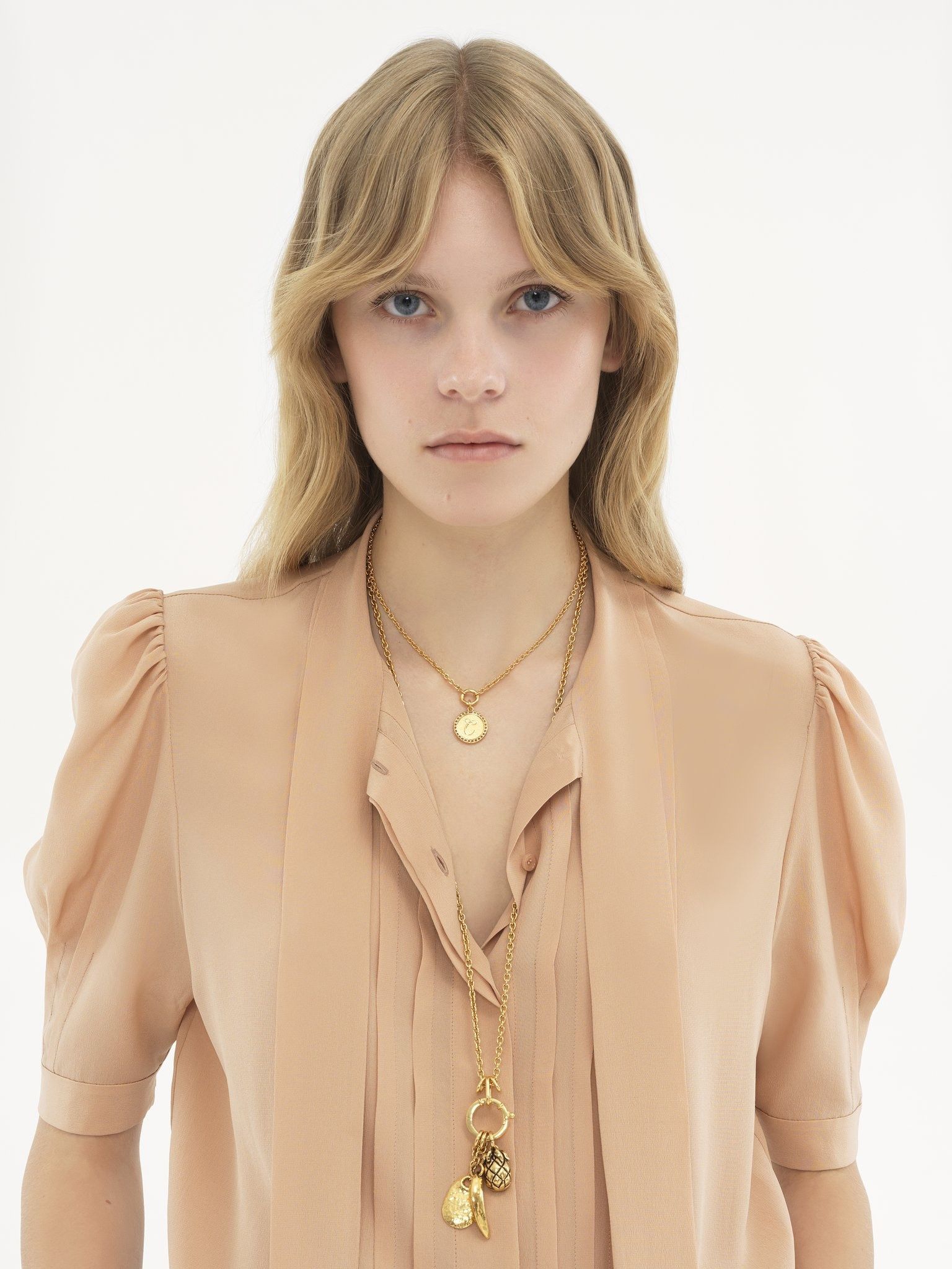 Chloe o1loc1c11125 Lavalliere Blouse in Sand Brown Size S / US 4 / IT 40 - 5 Thumbnail