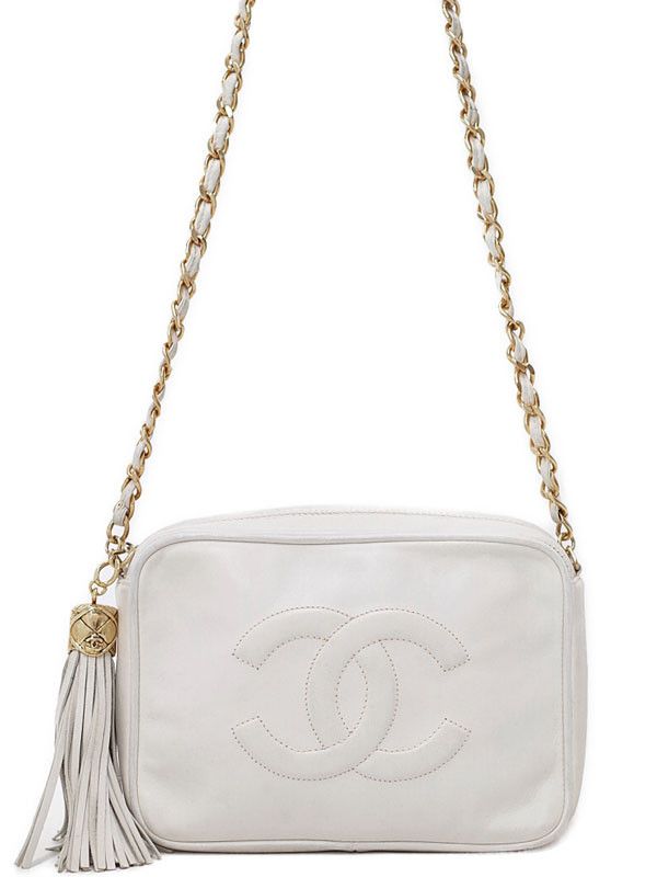 Chanel Coco Mark Chain Shoulder Bag White