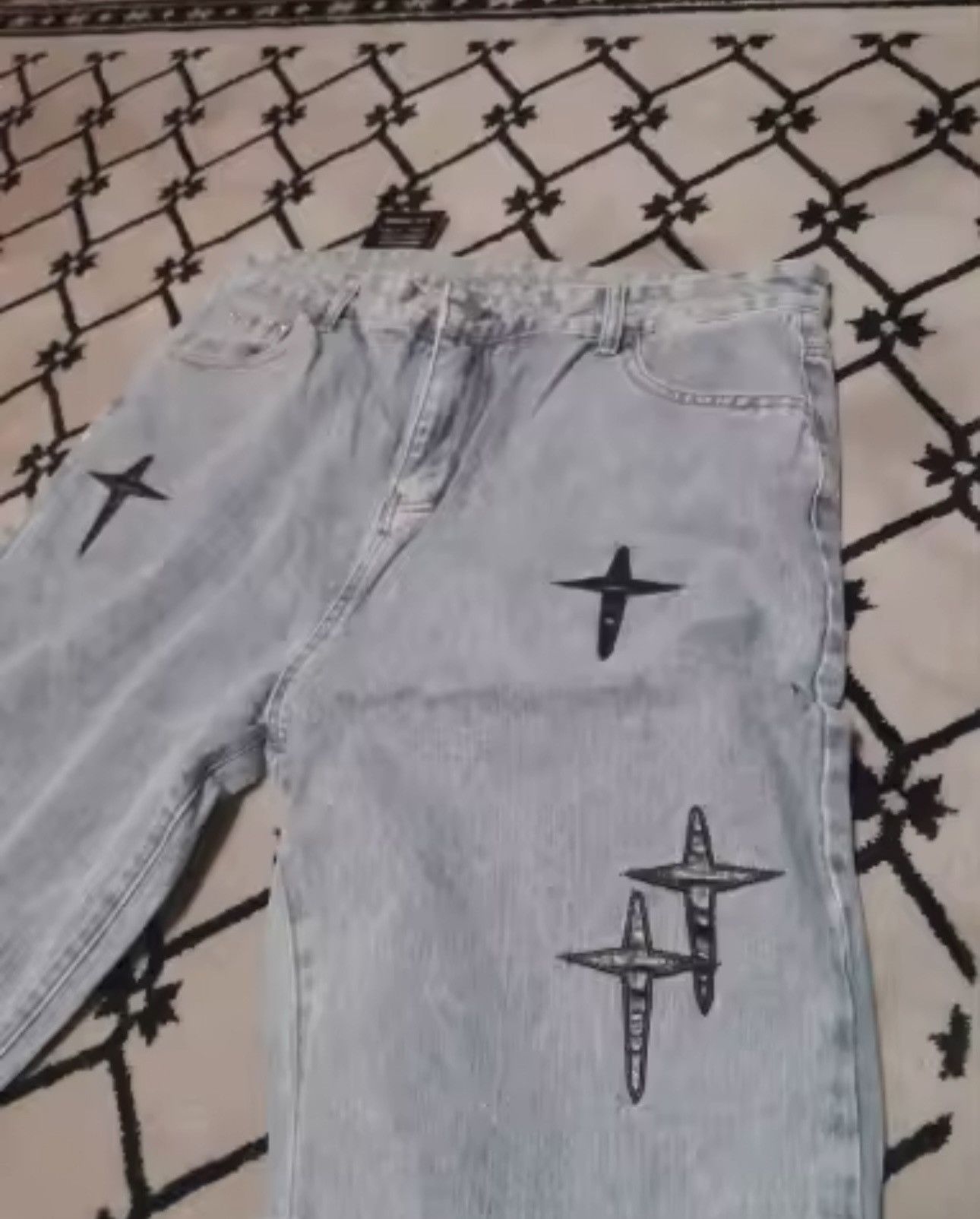 Japanese Brand × Vintage Star Printed Jeans street style Size US 34 / EU 50 - 2 Thumbnail