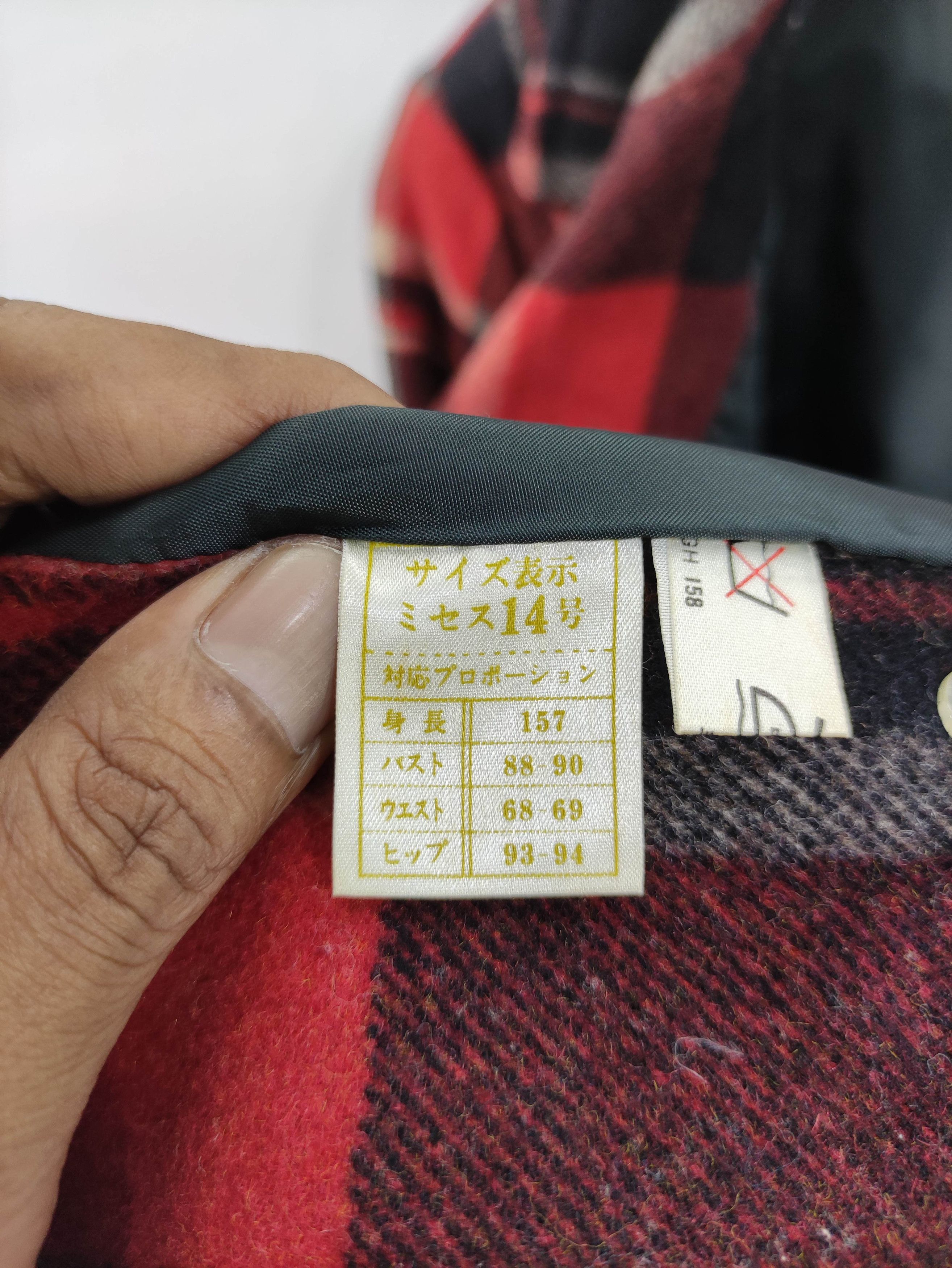 Japanese Brand Vintage Wool Blend Plaid Double Brusted Bon Check Size S / US 4 / IT 40 - 6 Thumbnail
