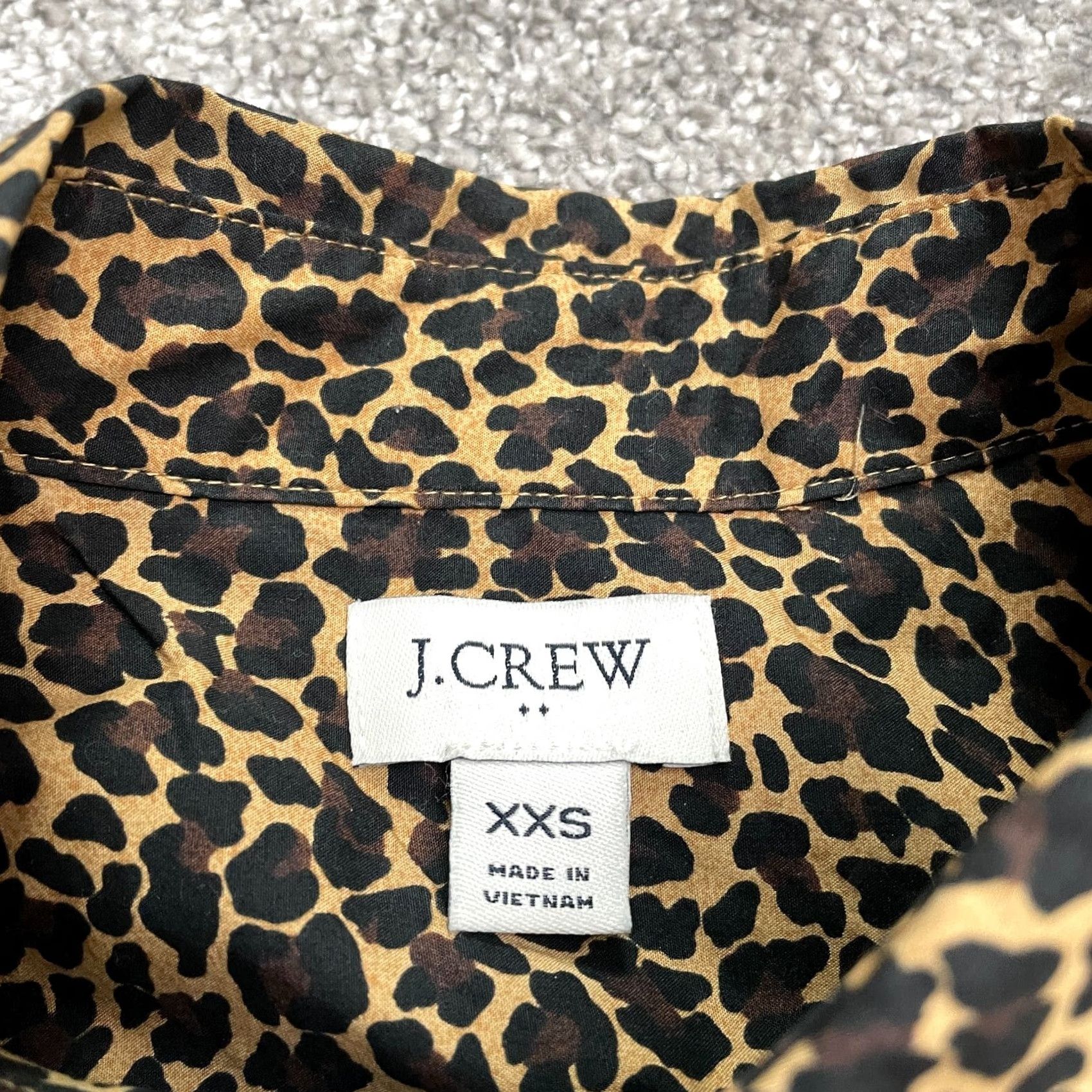 J.Crew VINTAGE J. Crew Leopard Button Down Shirt Womens XXS Brown Animal Print Long Sleeve Top Size XXS / US 00 / IT 34 - 4 Thumbnail