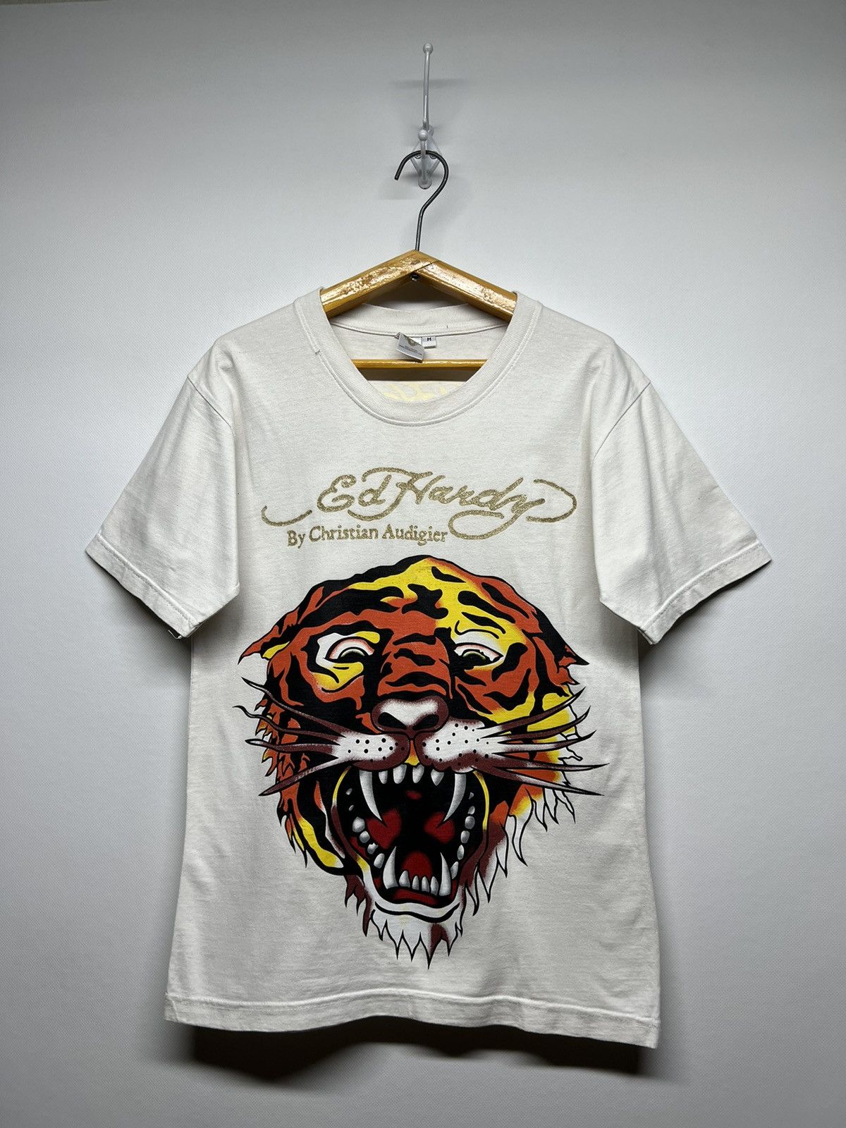 Christian Audigier × Ed Hardy × Vintage Vintage Y2k Ed Hardy 🤍 Tigger Big Logo T-Shirt 00’s Size M / US 6-8 / IT 42-44 - 1 Thumbnail