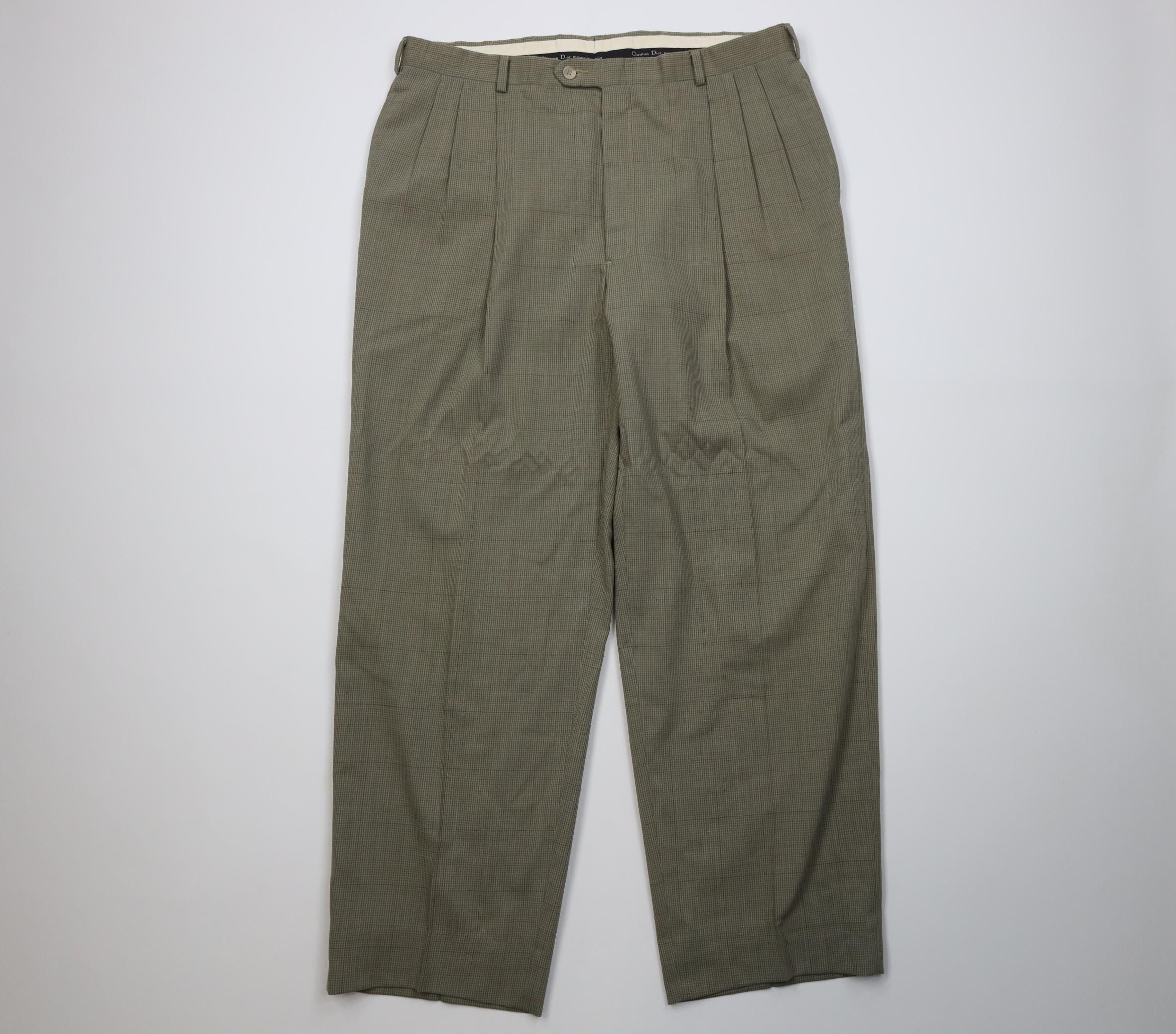 Christian Dior Monsieur Vintage 70s Christian Dior Houndstooth Wide Leg Pants USA Size US 36 / EU 52 - 1 Thumbnail