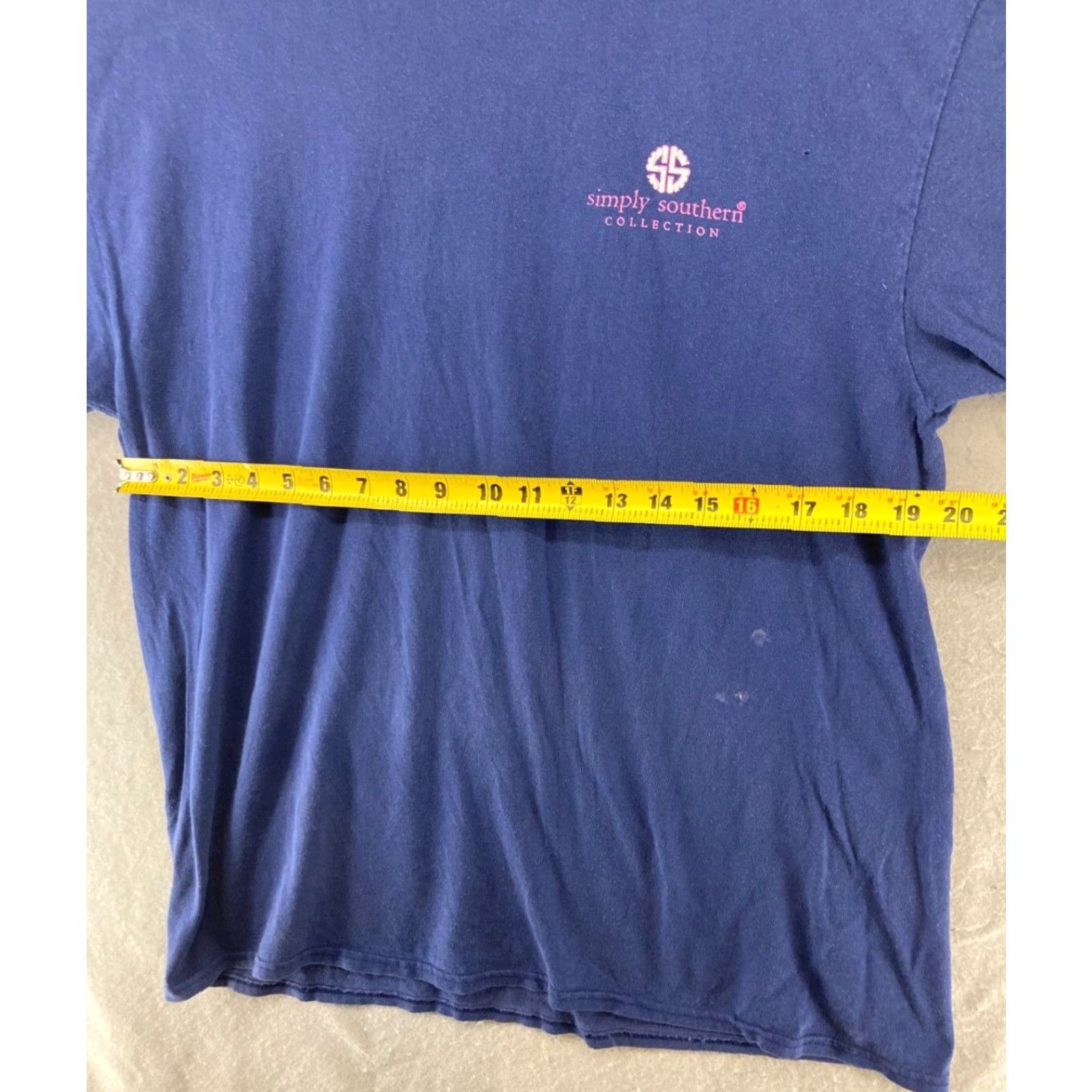 Vintage Simply Southern Women's T-Shirt Large Blue Graphic Print "Camping Is My Happy Place" Casual Crew Neck Size L / US 10 / IT 46 - 3 Thumbnail