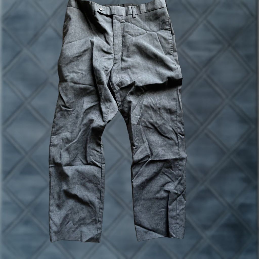 Calvin Klein Calvin Klein Gray Wool Dress Pants 33x27 Flat Front Cuffed Mens Regular Size US 33 - 1 Thumbnail