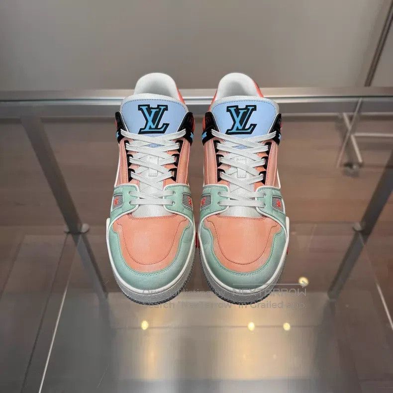 Louis Vuitton Louis Vuitton TRAINER New Macaron Black Green Pink shoes Size US 7.5 / EU 40-41 - 2 Thumbnail