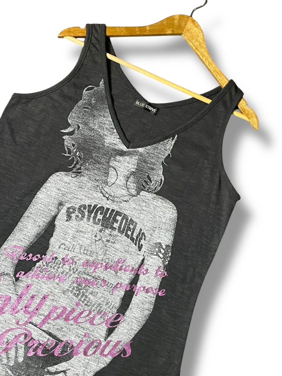 Japanese Brand Blue Strive Brand Printed Tank Tops (63) Size US XXS / EU 40 - 2 Thumbnail