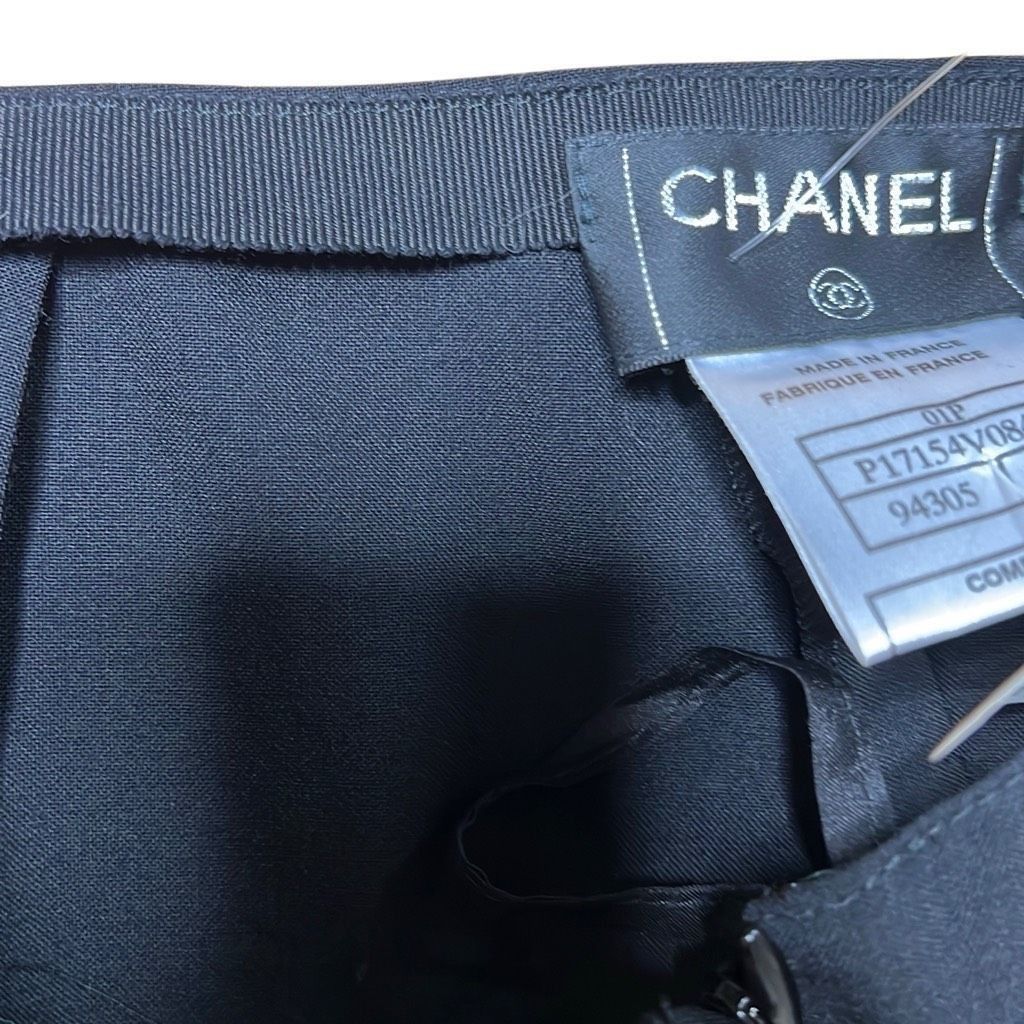Chanel NWT Chanel Vintage Wool Black Straight Classic Pants 8 10 Size 28" / US 6 / IT 42 - 11 Thumbnail