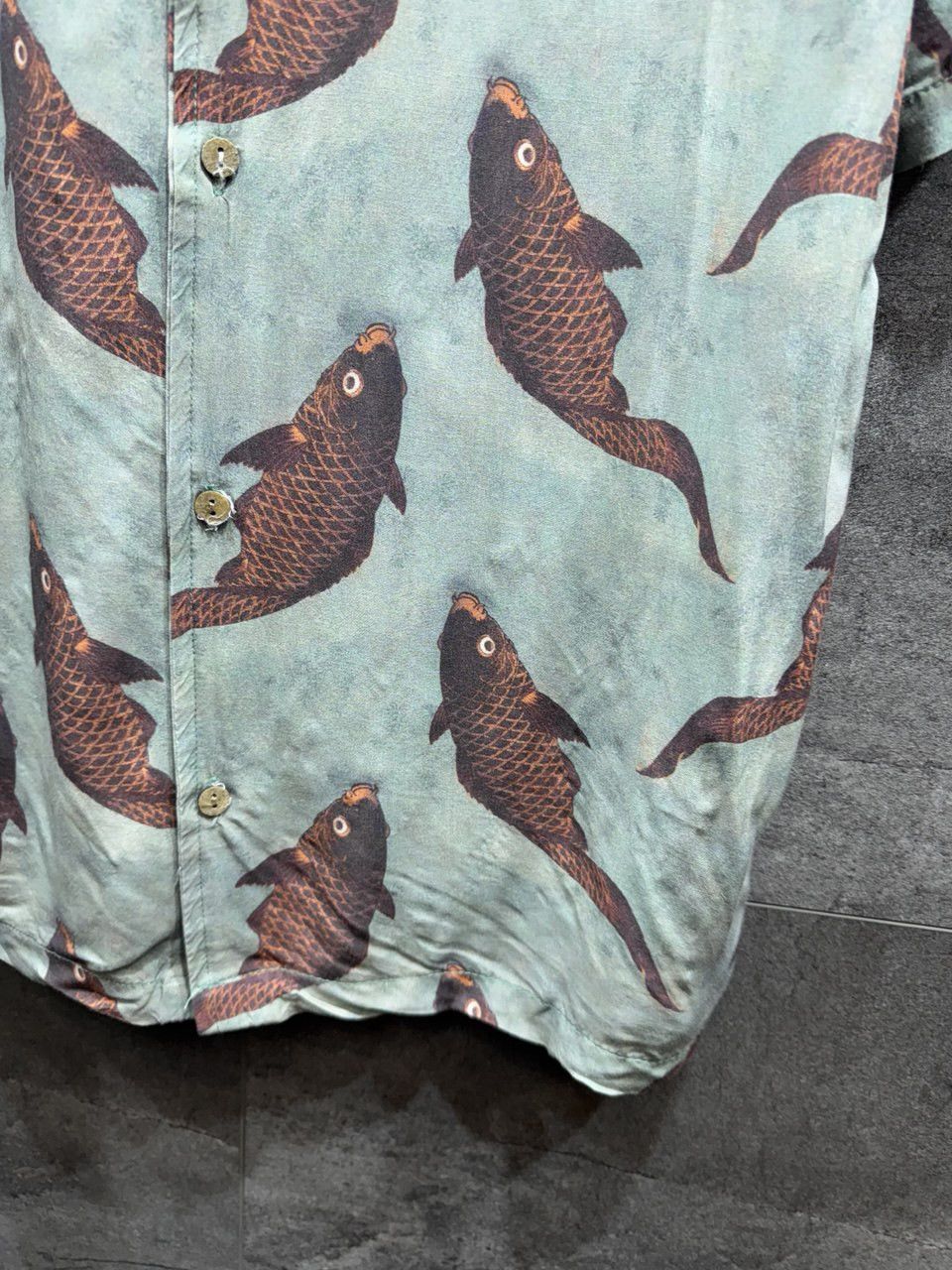 Percival Percival Shirt Viscose Fish Short Sleeve Button Up Size M Size US M / EU 48-50 / 2 - 9 Thumbnail