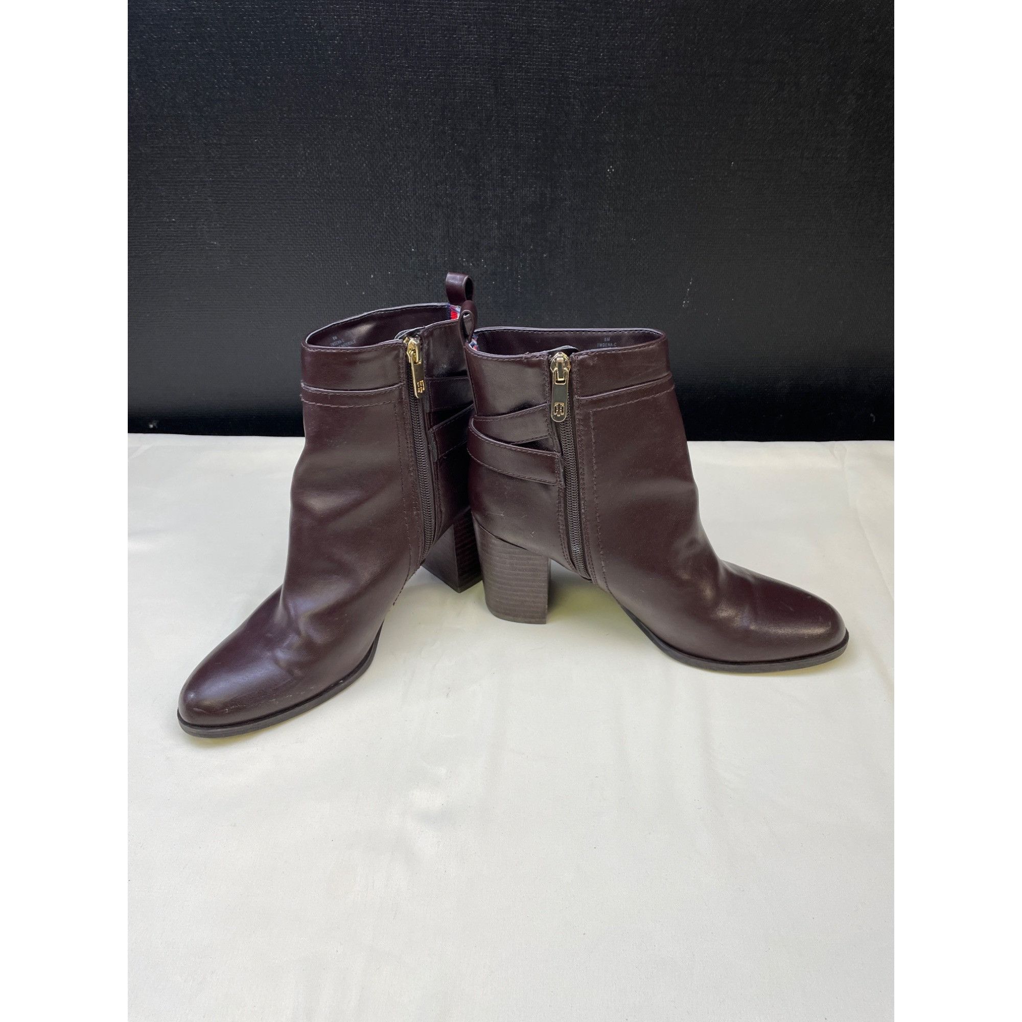 Tommy Hilfiger Tommy Hilfiger Women's Brown Ankle Shoes/Boots Heel 3.25" Si Size US 8 / IT 38 - 3 Thumbnail