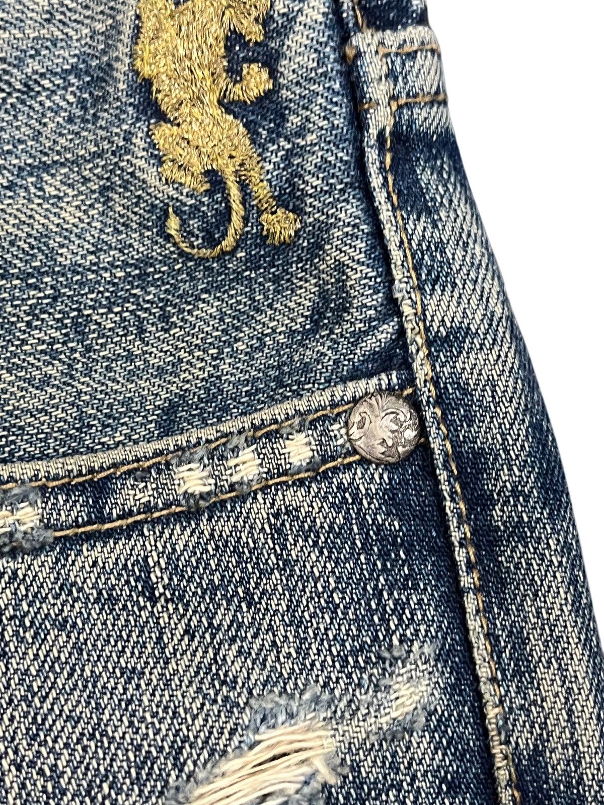 5351 POUR LES HOMMES Vintage Schorl by Kazuhisa komura Mudwash Distressed Denim Size US 32 / EU 48 - 7 Thumbnail