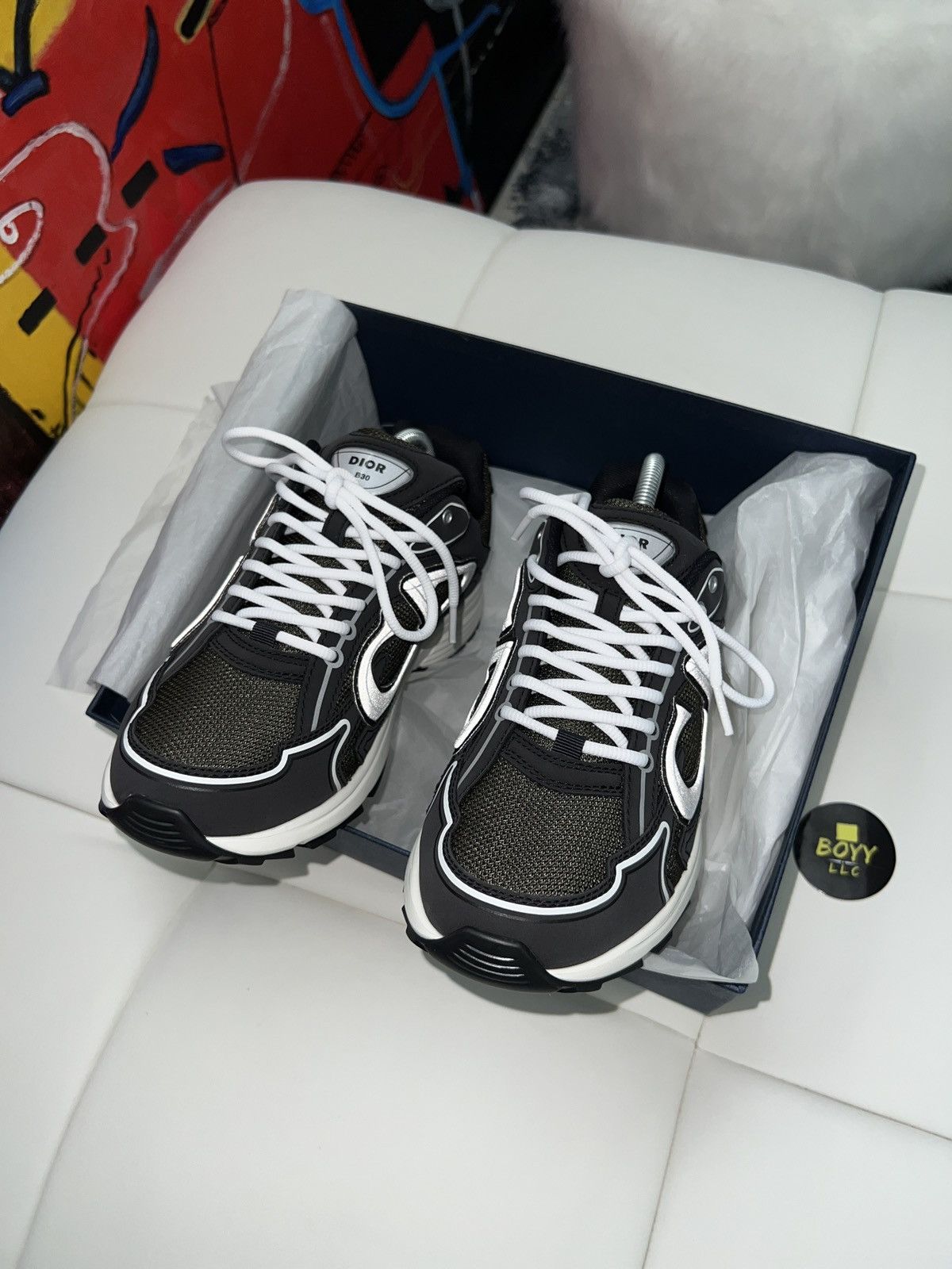 Dior Black/olive b30 sneakers Size US 8 / EU 41 - 3 Thumbnail