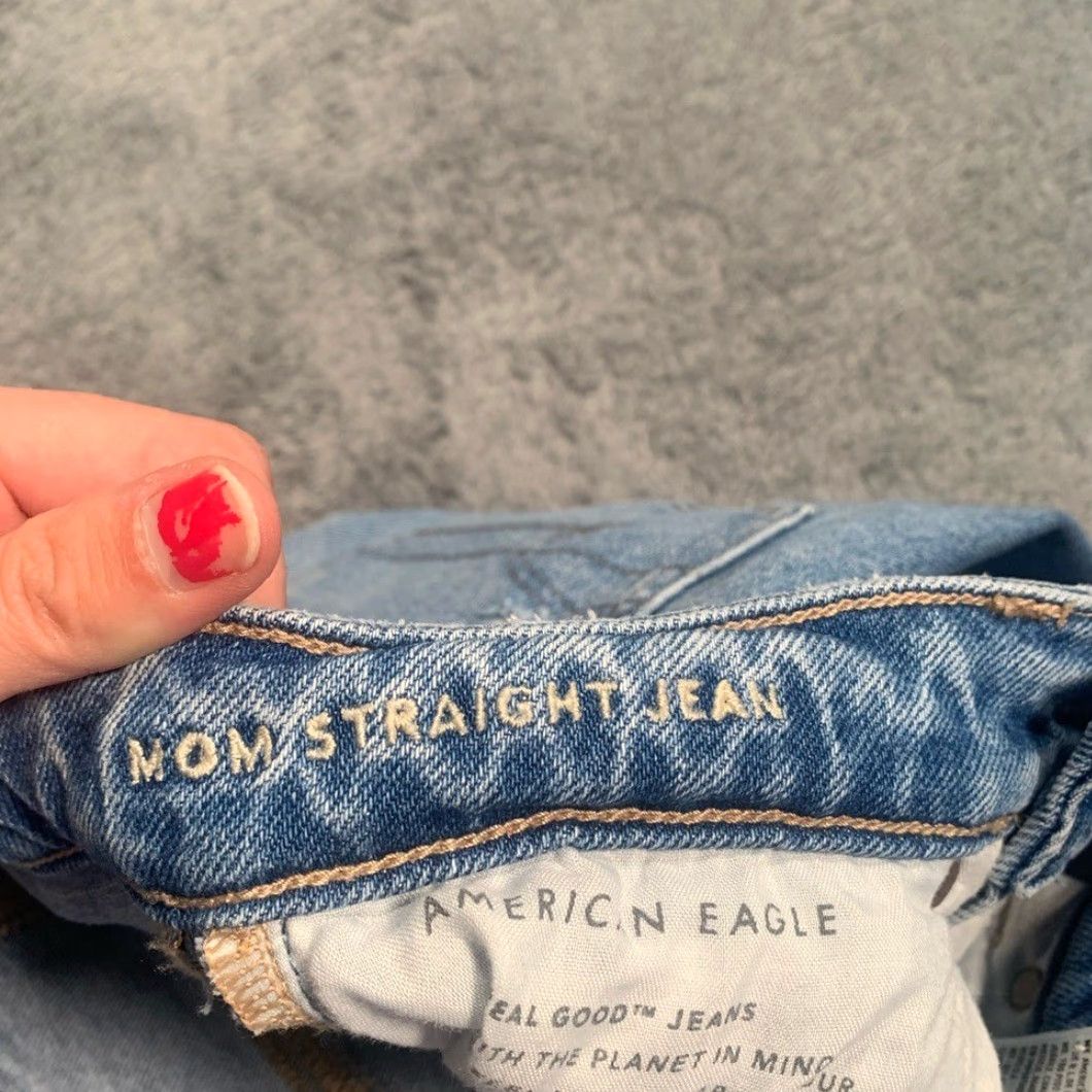 American Eagle Outfitters American Eagle Outfitters Mom Straight Jeans Women Blue Size 2 Regular Straight Jeans Size 26" / US 2 / IT 38 - 6 Thumbnail