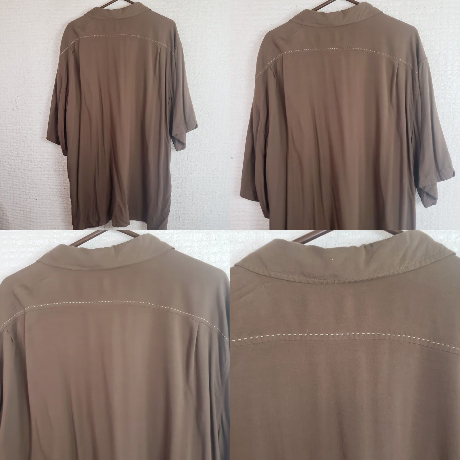 The Territory Ahead VINTAGE Territory Ahead Shirt Mens 2XLT Brown Rayon Short Sleeve Button-Up Pockets Logo Check Modern Designer Casual Workwear Relations Size US XXL / EU 58 / 5 - 8 Thumbnail