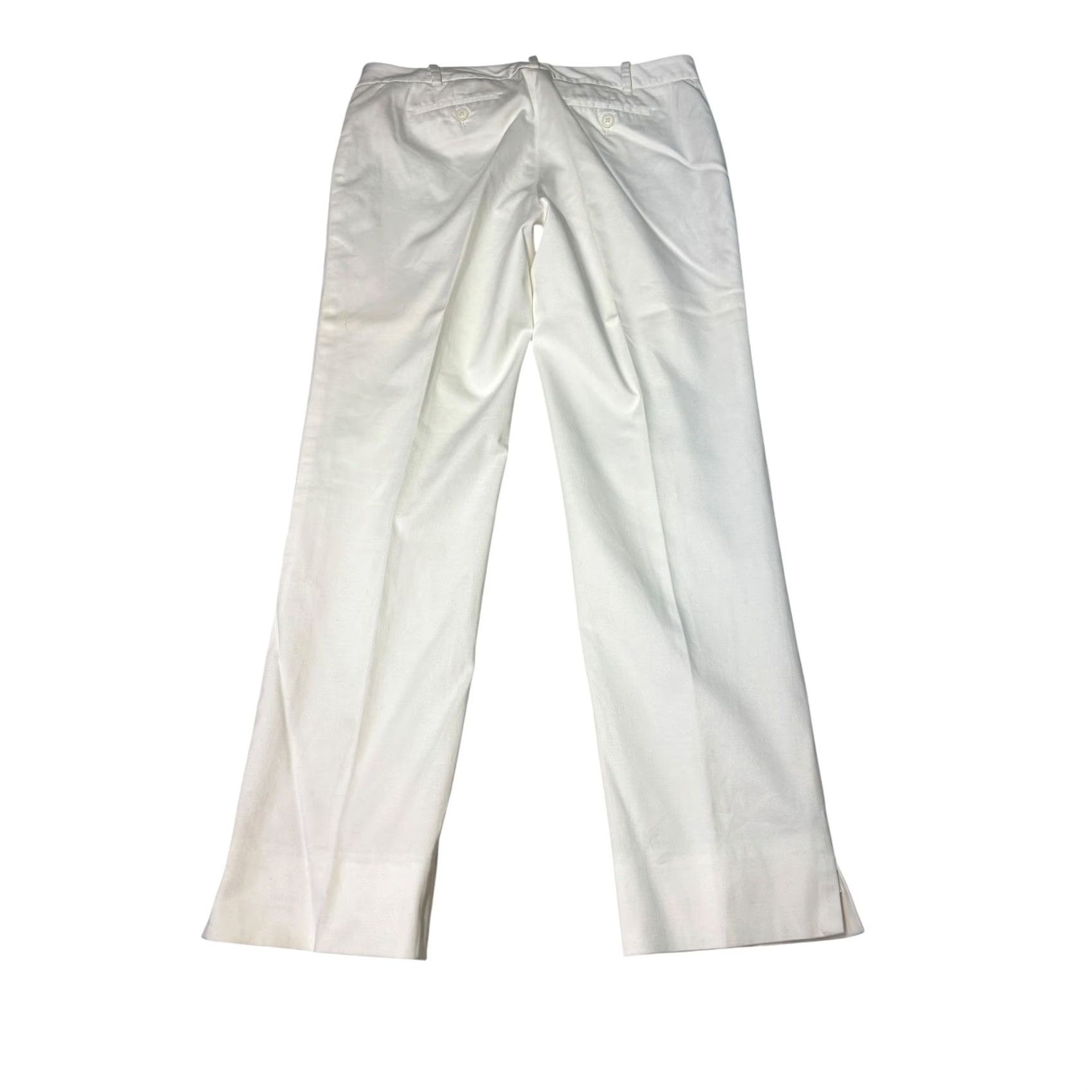 Brooks Brothers Brooks Brothers 346 Natalie Fit Dress Pants Womens 6 White Cotton Blend Stretch Straight Leg Front Pockets Belt Loops) Size 28" / US 6 / IT 42 - 7 Thumbnail