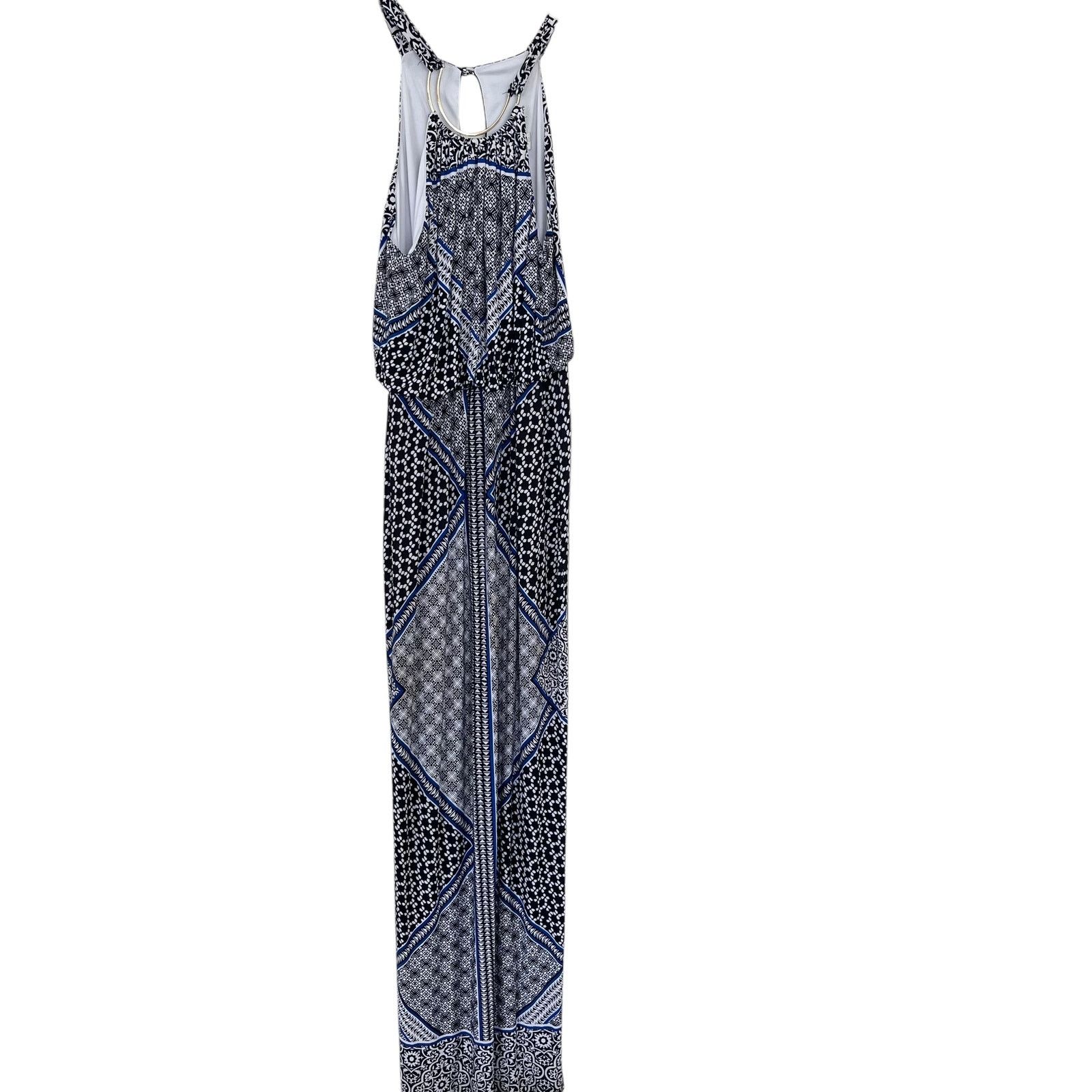 Other Bisou Bisou Black Royal Blue Maxi Dress Halter Dress Size M / US 6-8 / IT 42-44 - 1 Thumbnail