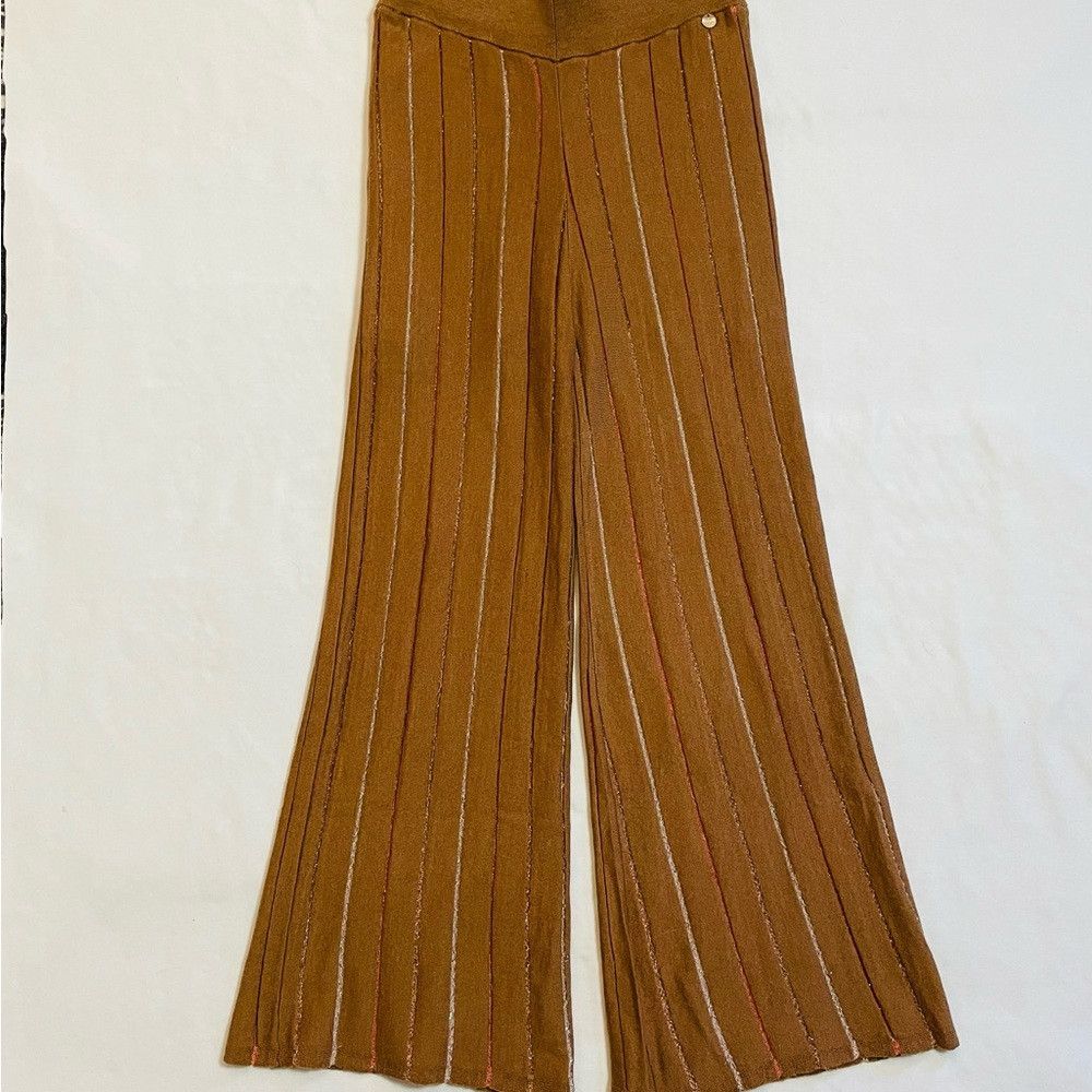 Other NWT New LUCKYLU Milano $211 Boho Brown Knit Pants Size S Size 28" / US 6 / IT 42 - 6 Thumbnail