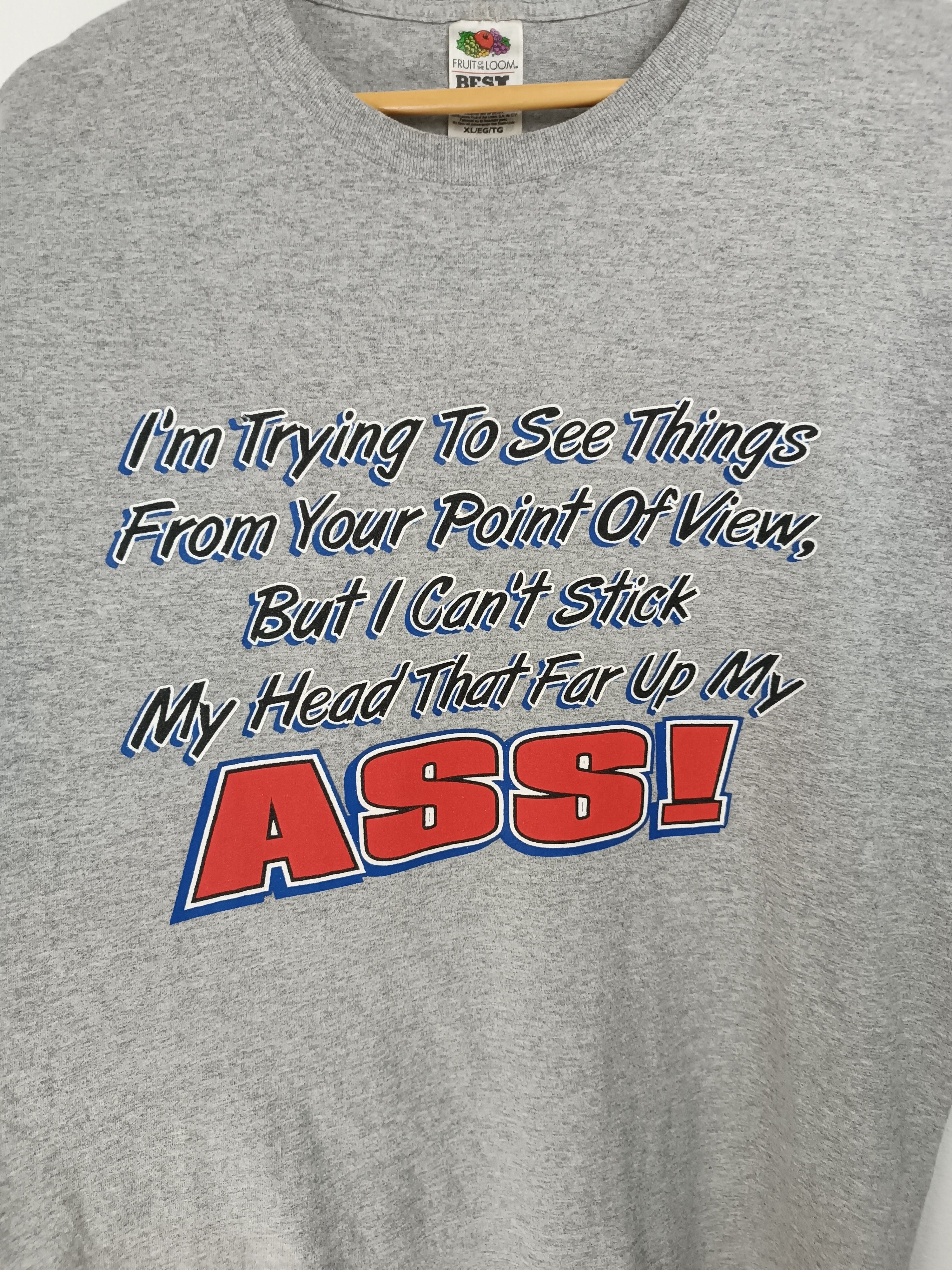 Vintage VINTAGE 90'S MY HEAD THAT FAR UP MY ASS Ts HUMOR ADULT FUNNY Size US XL / EU 56 / 4 - 10 Thumbnail