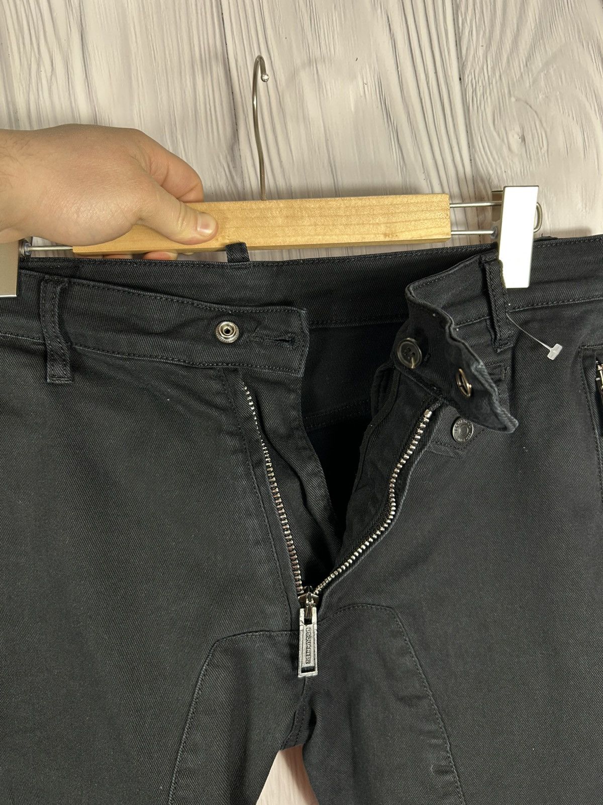Dsquared2 DSQUARED2 Black Slim Jean Size 50 Biker Style Zip Details Size US 34 / EU 50 - 13 Thumbnail