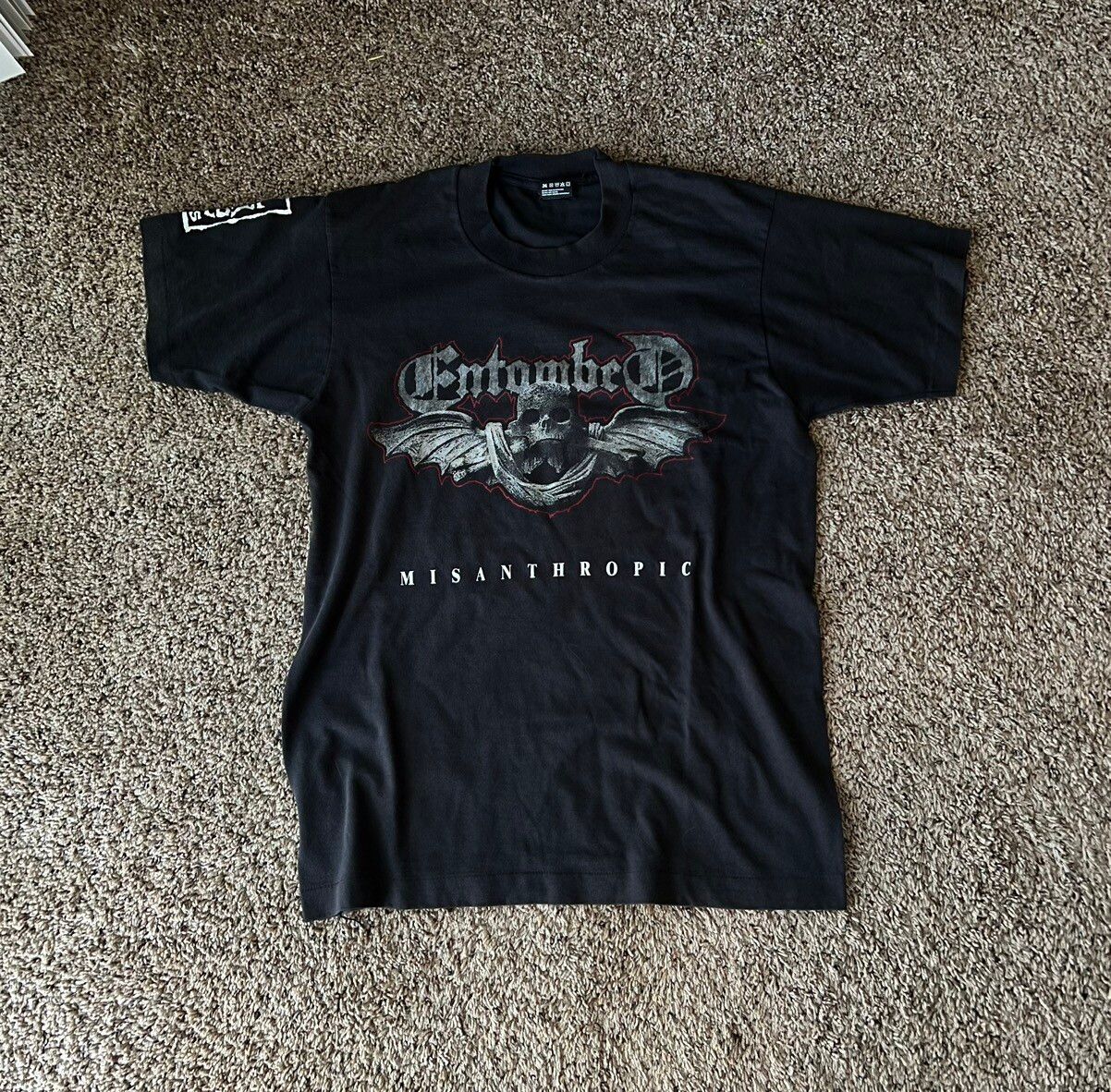 Pre-owned Band Tees X Tour Tee Vintage 1994 Entombed Misanthropic Tour Canada In Black