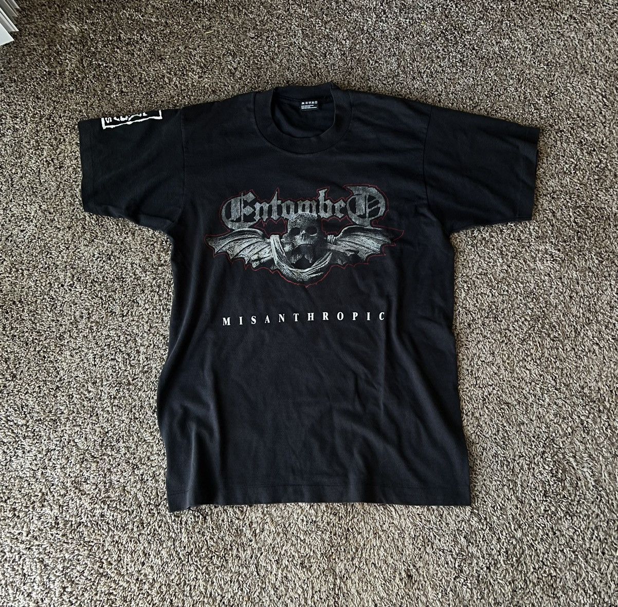 image of Band Tees x Tour Tee Vintage 1994 Entombed Misanthropic Tour Canada in Black, Men's (Size Large)