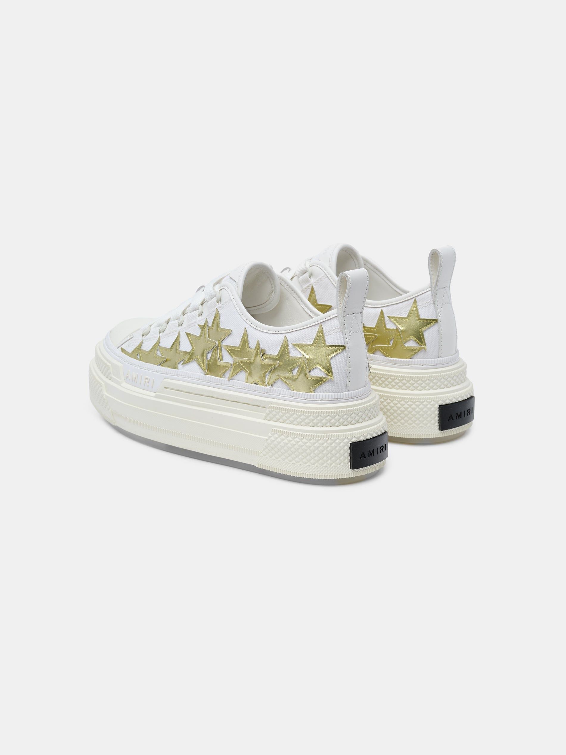Amiri o1orln1025 Metallic Platform Stars Court Sneakers White/Gold Size US 8 / IT 38 - 4 Thumbnail