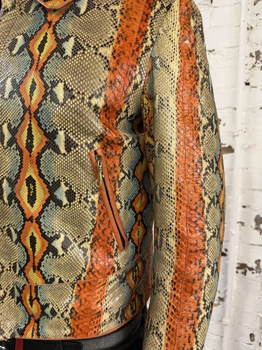 Roberto Cavalli SS2001 Roberto Cavalli Grey & Orange Python Leather Jacket Size US S / EU 44-46 / 1 - 6 Thumbnail