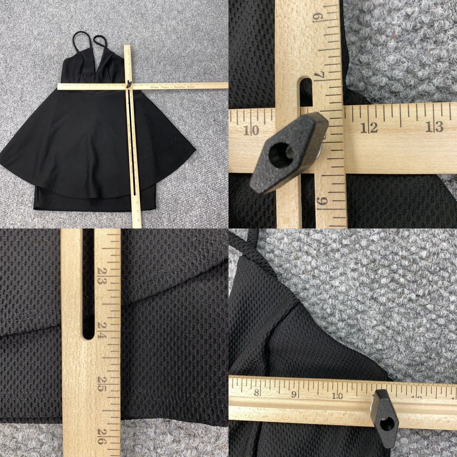 Lulus Lulus Dress Womens Small Black Flare Mini Cocktail Party Strappy Textured Layered Size M / US 6-8 / IT 42-44 - 8 Thumbnail