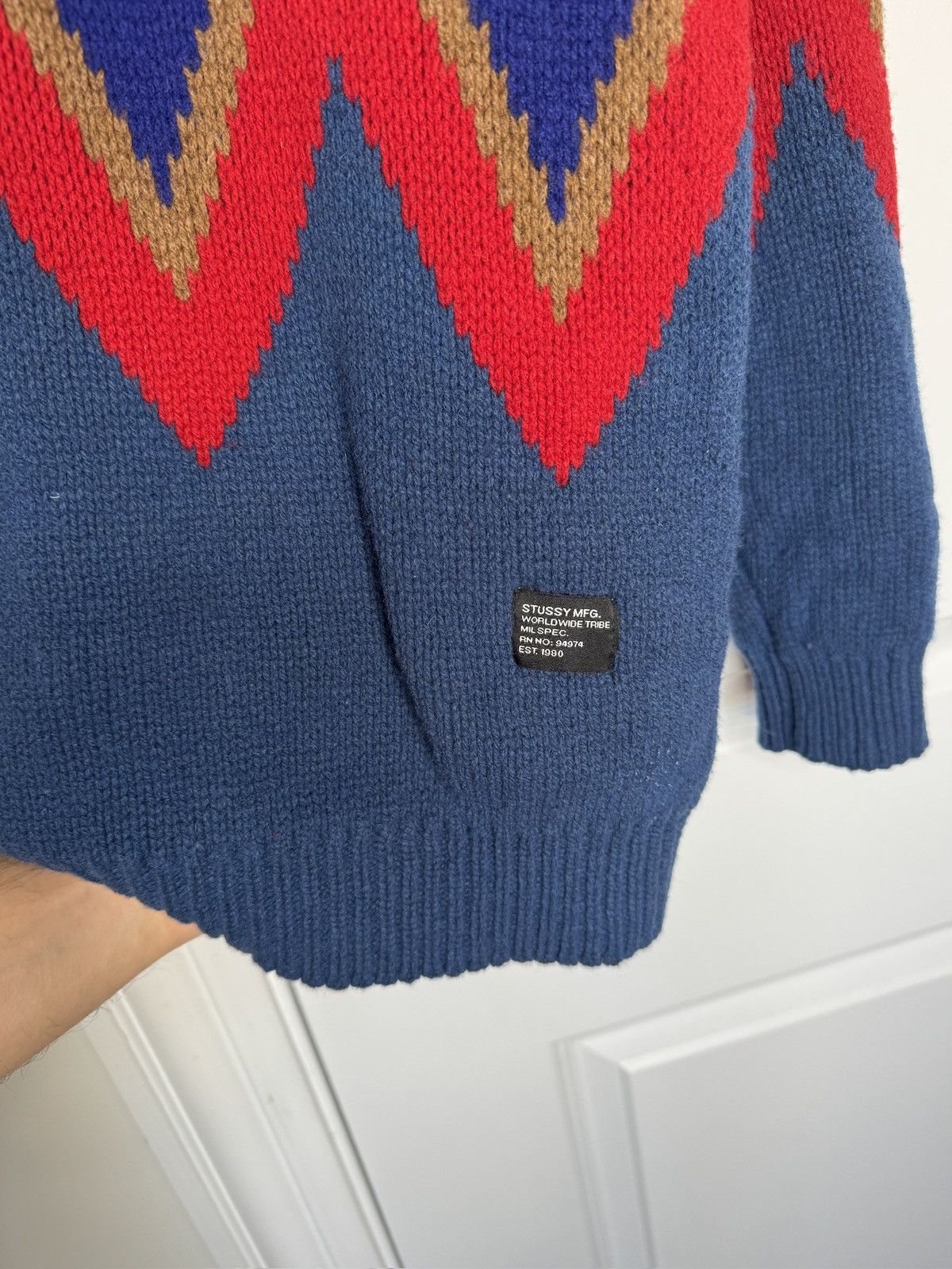Stussy Stussy Lambswool Zig Zag Sweater Size US S / EU 44-46 / 1 - 3 Thumbnail