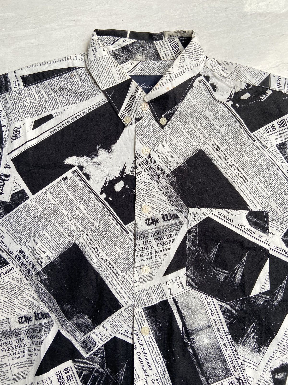 Japanese Brand COLLECTIVE Newspaper Printed Patterned Shirt Size US S / EU 44-46 / 1 - 10 Thumbnail