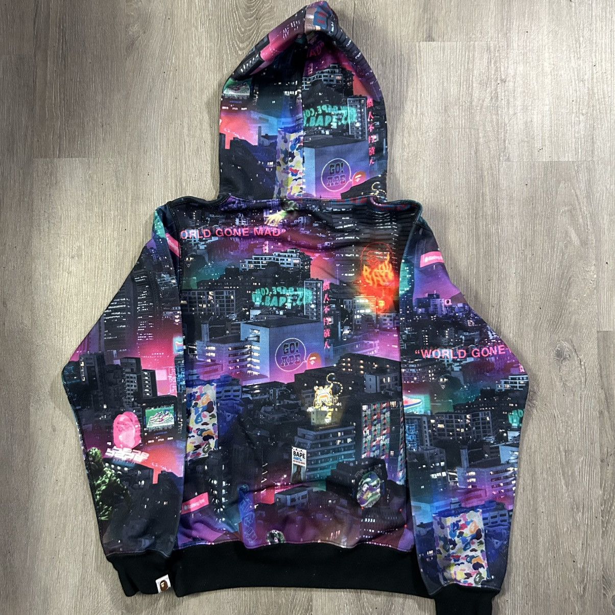 Bape BAPE Neon Tokyo Pullover Hoodie Size US M / EU 48-50 / 2 - 4 Thumbnail