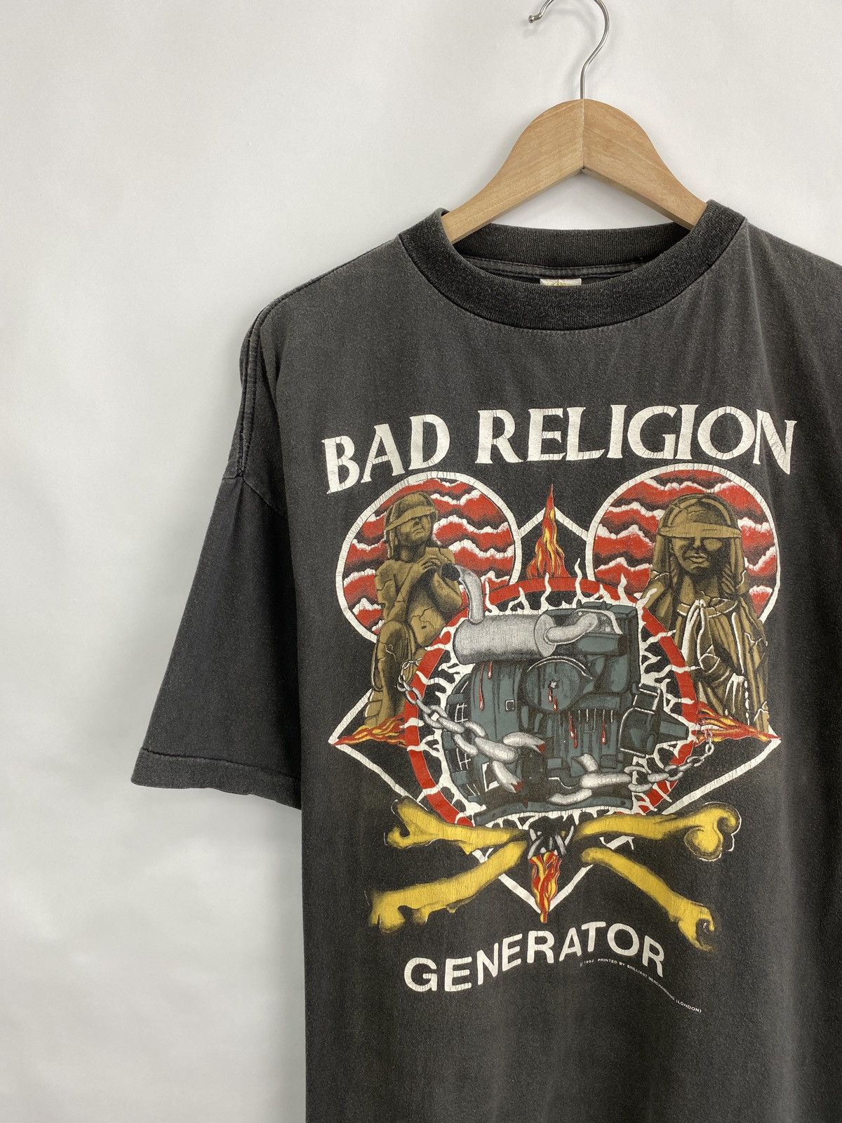 Band Tees × Metallica × Vintage Vintage 1992 Bad Religion Generator Rock Bend T-Shirt Rare Size US XL / EU 56 / 4 - 2 Thumbnail