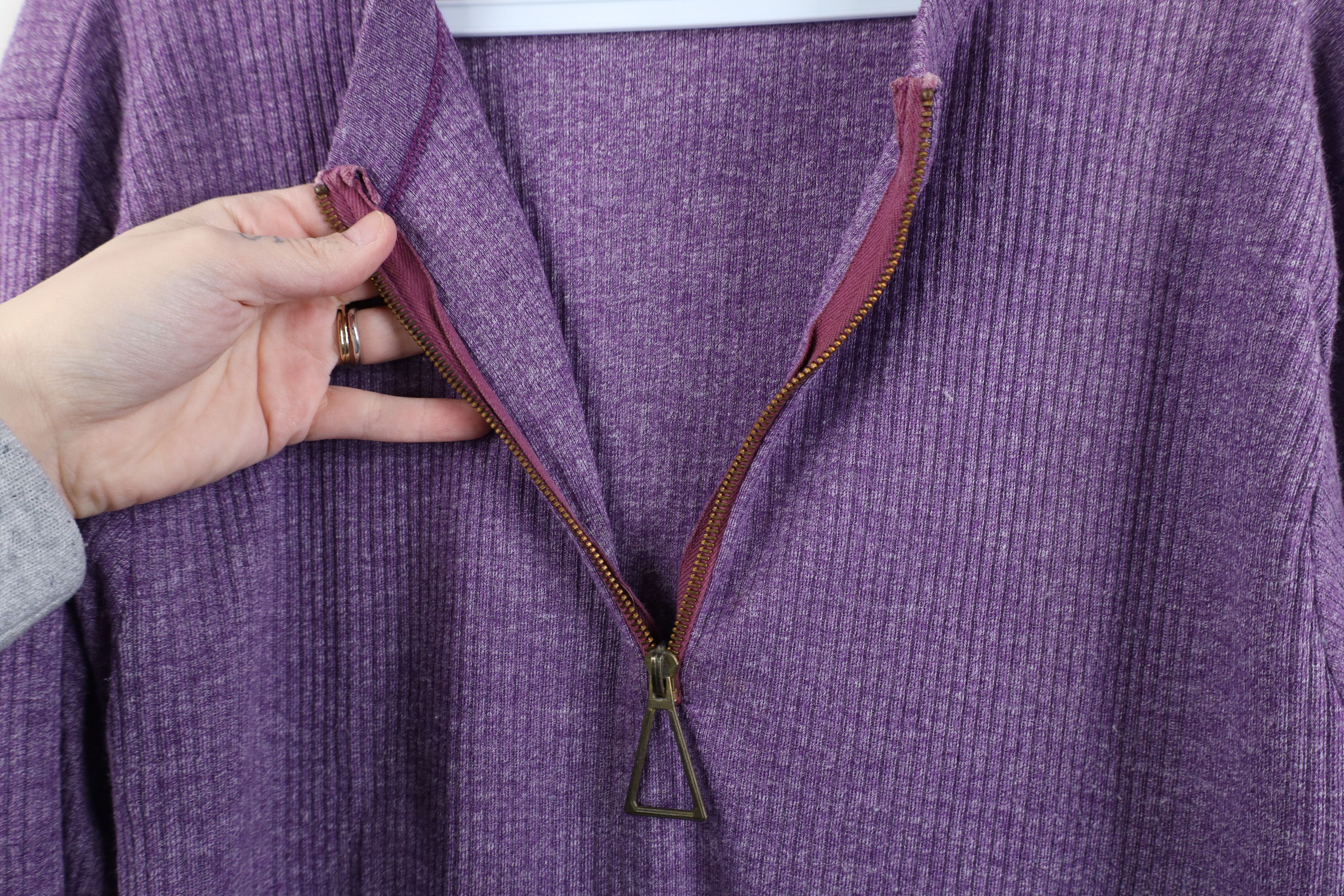 Vintage Vintage 60s Streetwear Ribbed Knit Lightweight Zip Sweater Size XL / US 12-14 / IT 48-50 - 6 Thumbnail
