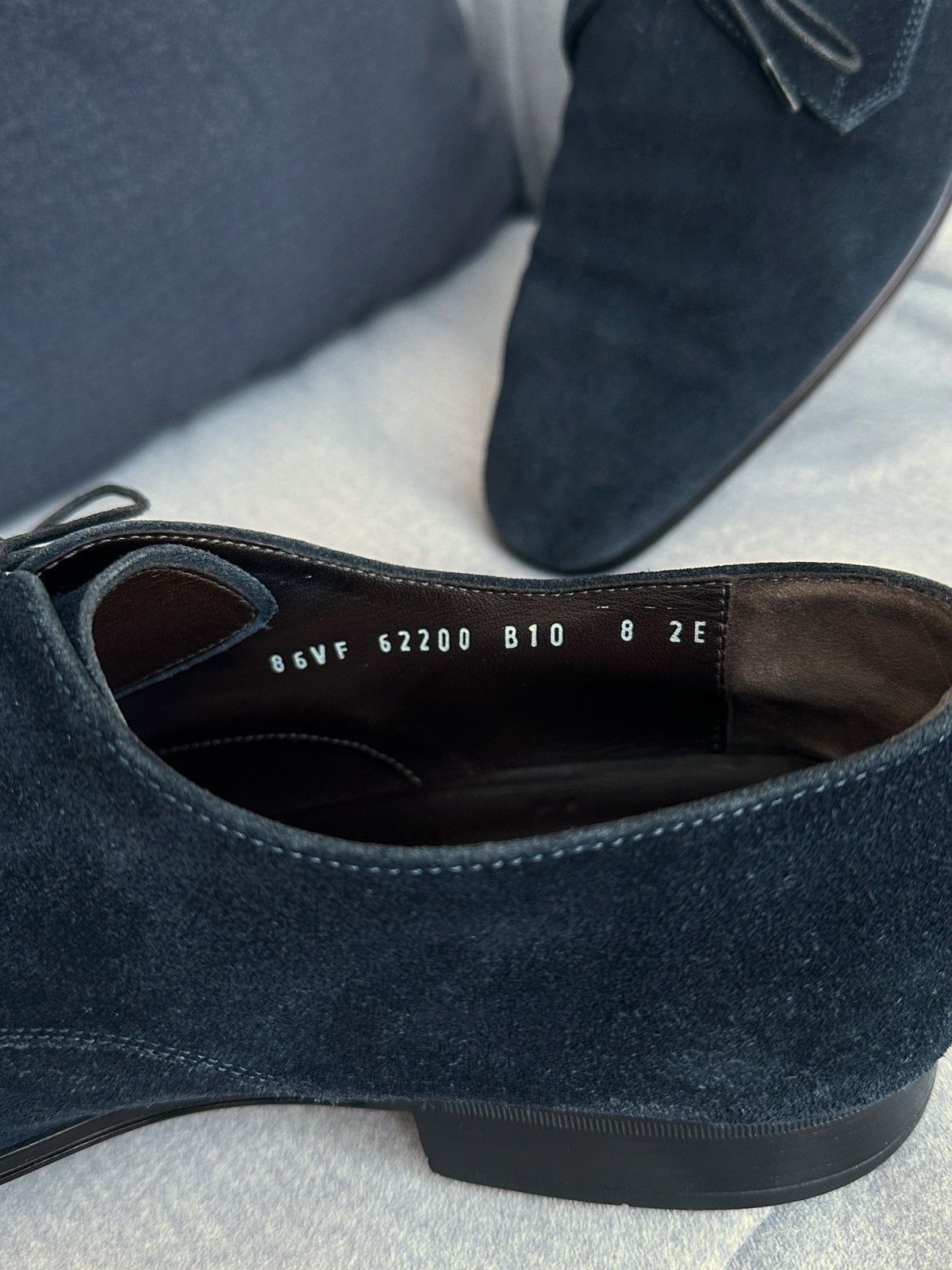 Salvatore Ferragamo Salvatore Ferragamo Dark Blue Suede Shoes Size US 8 / EU 41 - 5 Thumbnail
