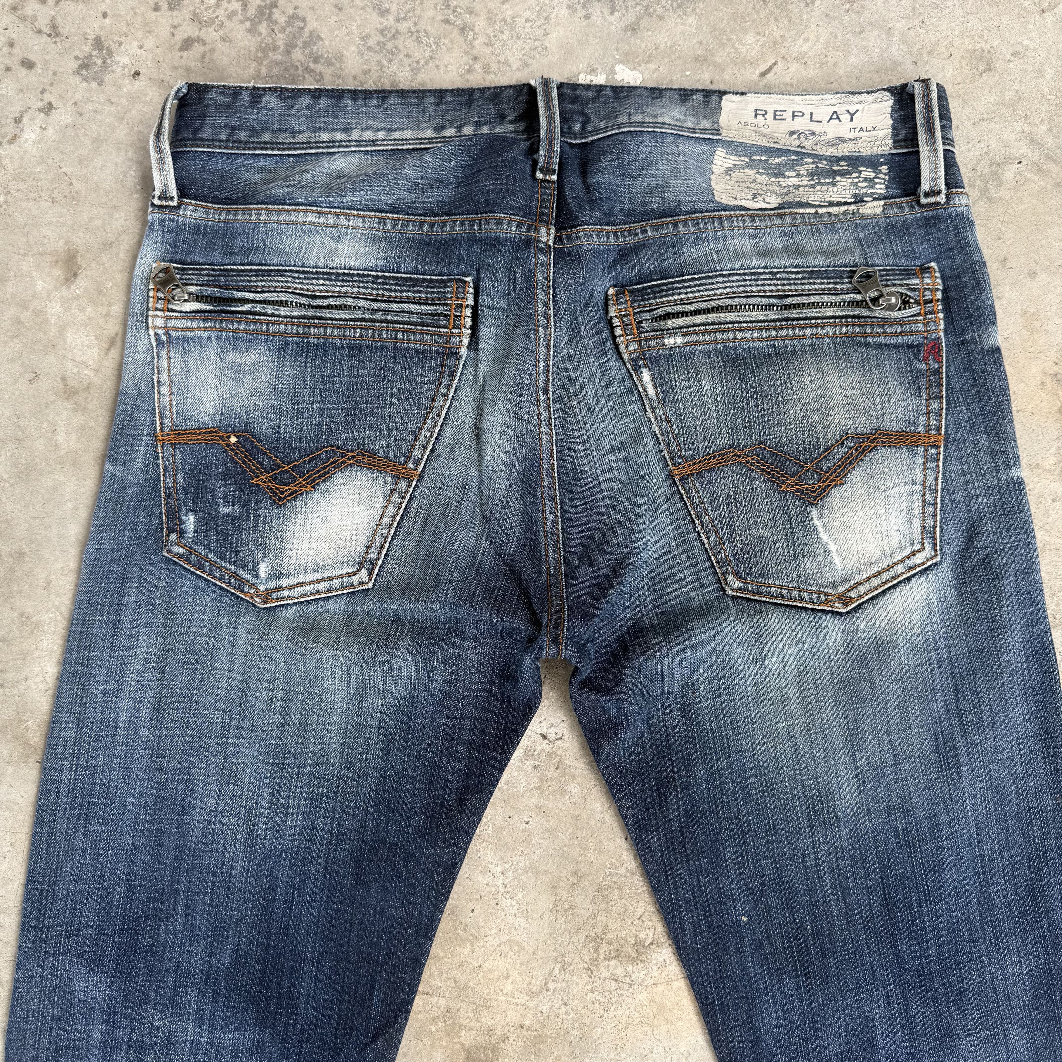 Replay W34 VINTAGE REPLAY FADED STONE WASH DENIM JEAN PANTS Size US 34 / EU 50 - 10 Thumbnail
