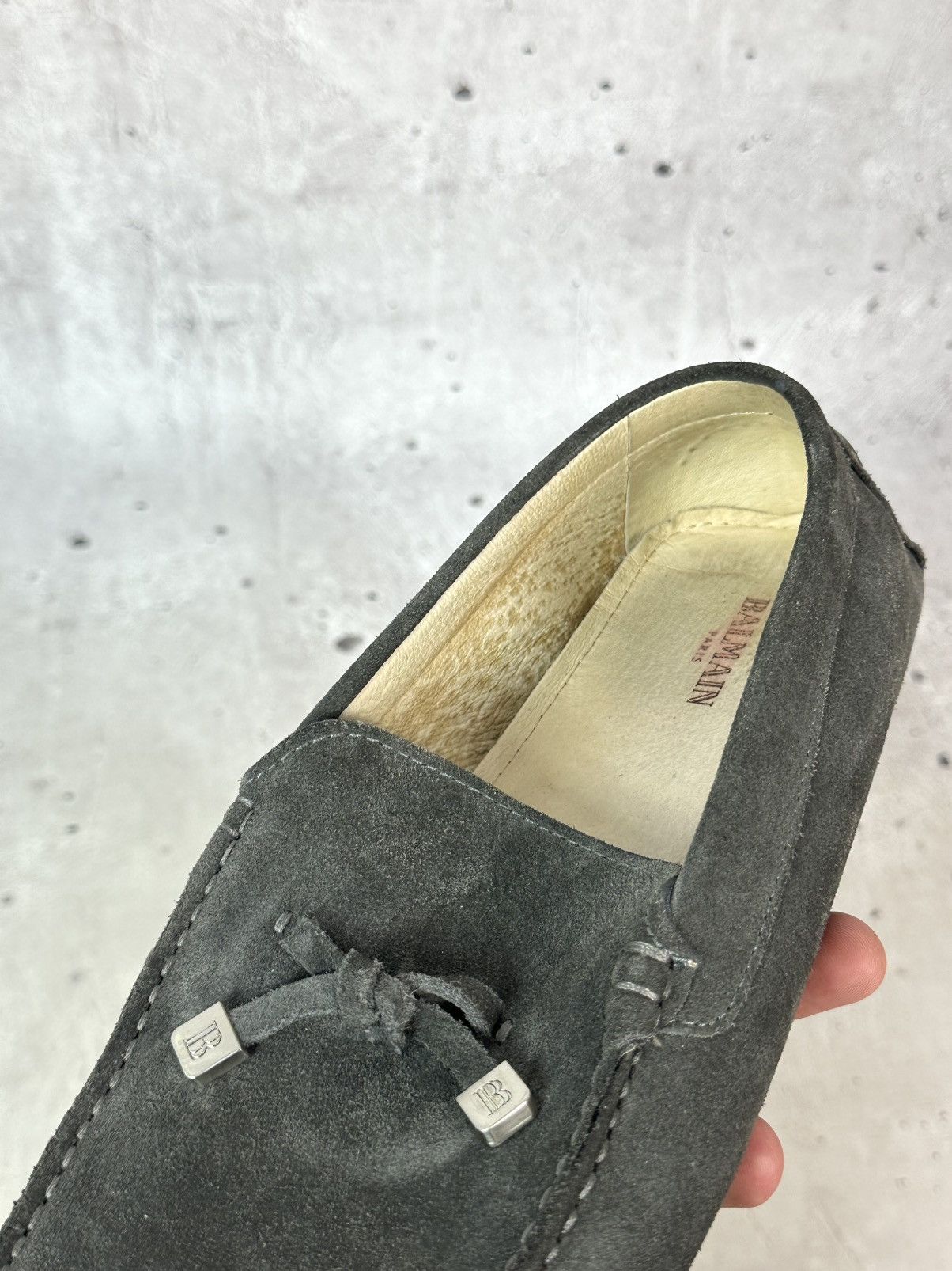 Balmain Balmain Paris Suede Grey Men’s Moccasin Shoes Size US 11 / EU 44 - 12 Thumbnail