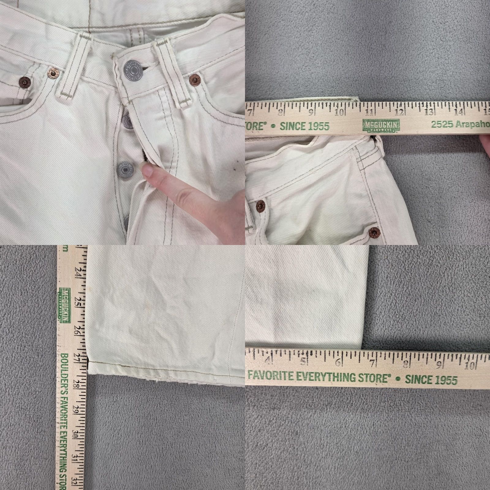 Levi's VINTAGE Levi's 501 Jeans Womens White Button Fly 20x27 90s Fits Regular High Rise Denim 100% Cotton United States Womens Size 42" / US 20 - 10 Thumbnail