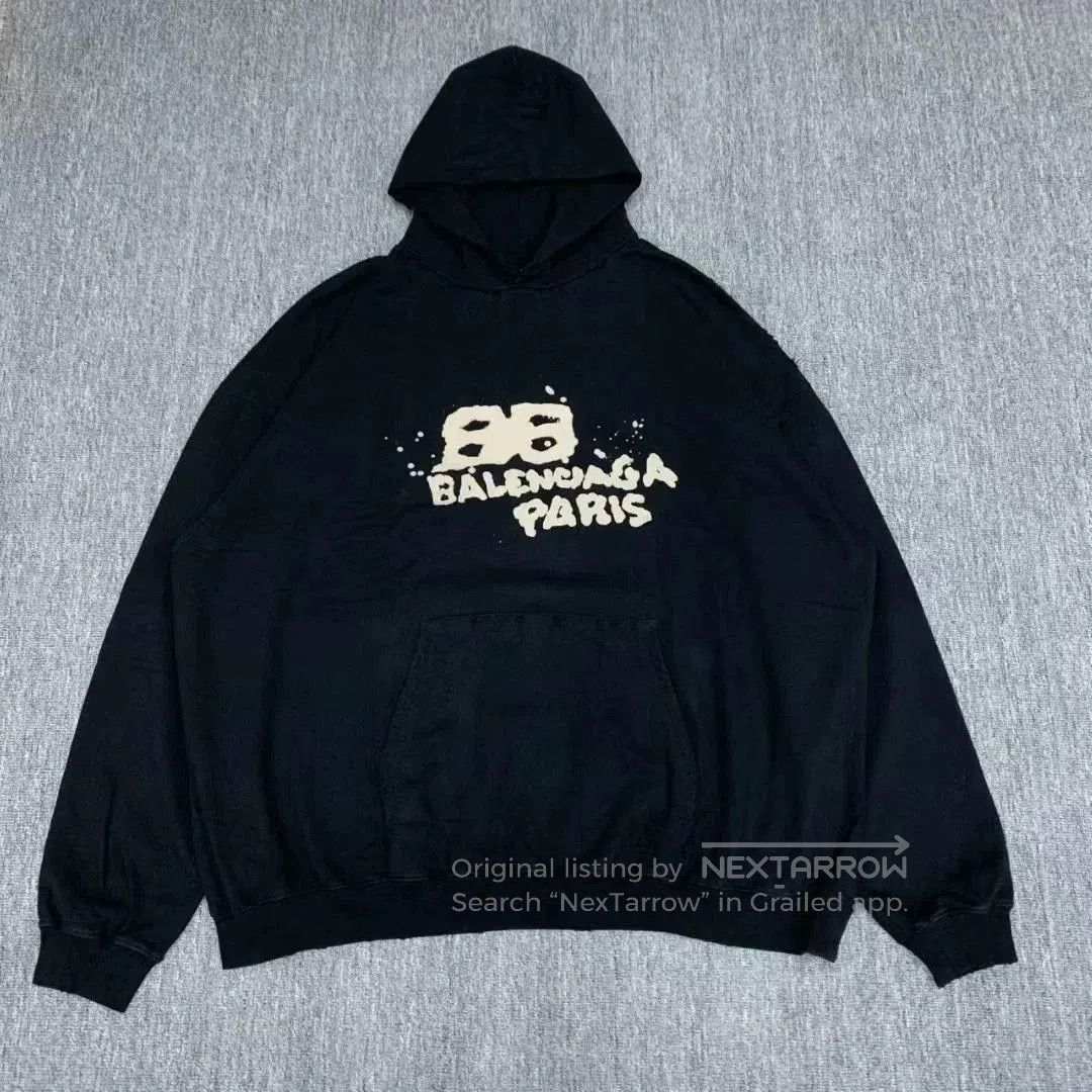 Balenciaga Balenciaga Black Graffiti Hoodie Sweatshirt. Size US M / EU 48-50 / 2 - 1 Thumbnail