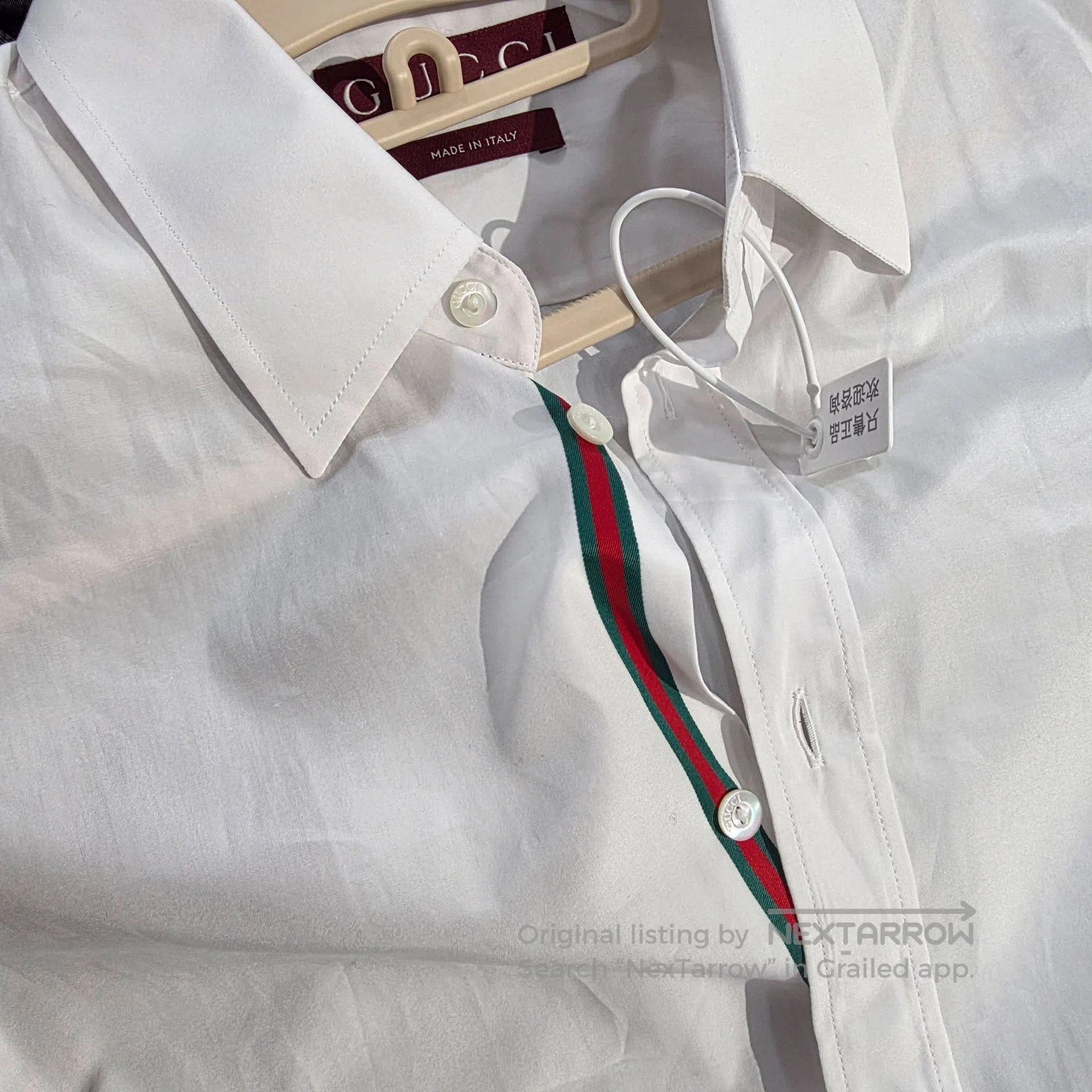 Gucci Guicci Striped collar long-sleeved white shirt Size US XXS / EU 40 - 2 Thumbnail