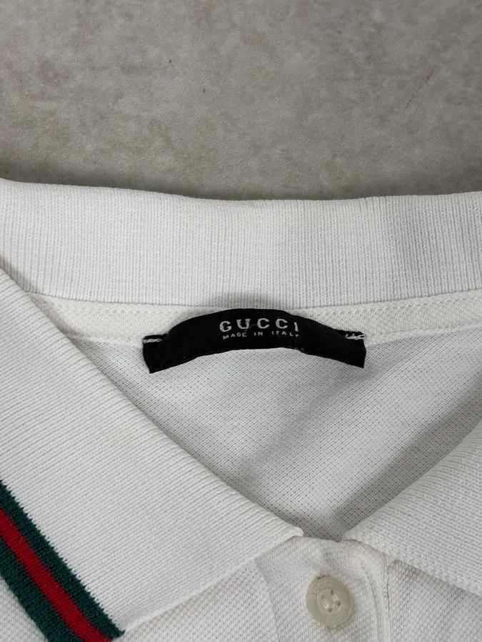 Gucci 2000s Gucci White Embroidered Logo Polo Size US S / EU 44-46 / 1 - 8 Thumbnail