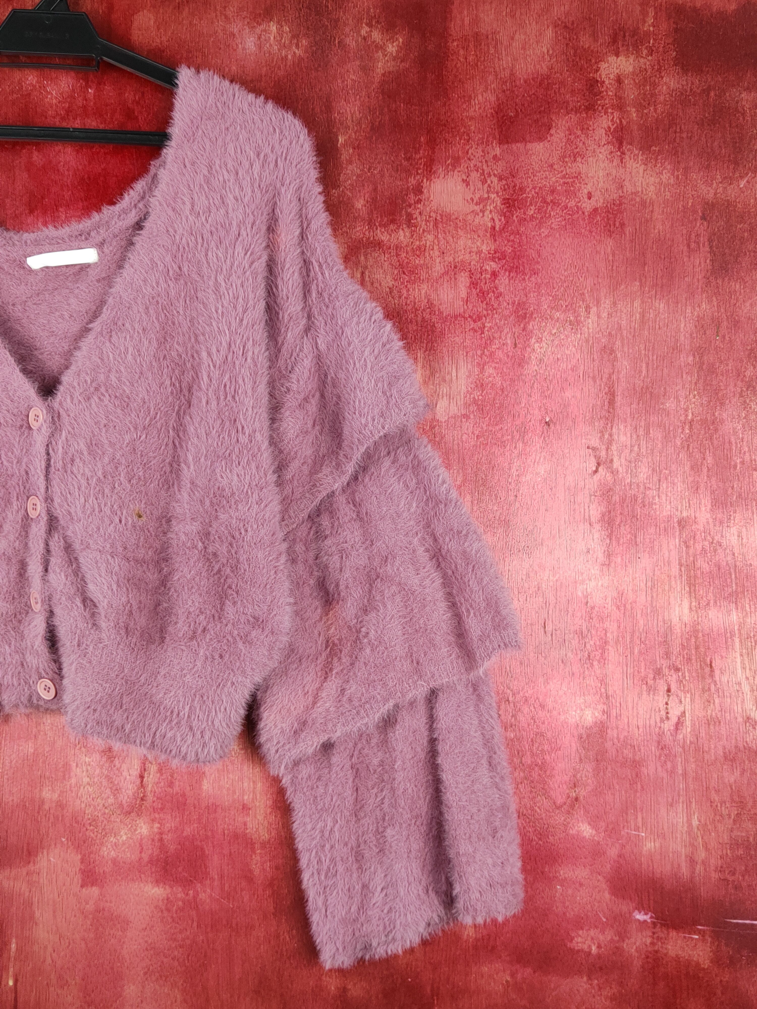 Japanese Brand Who's Who Chico Purple Faded Fur Mohair Knitwear #S1962 Size M / US 6-8 / IT 42-44 - 5 Thumbnail
