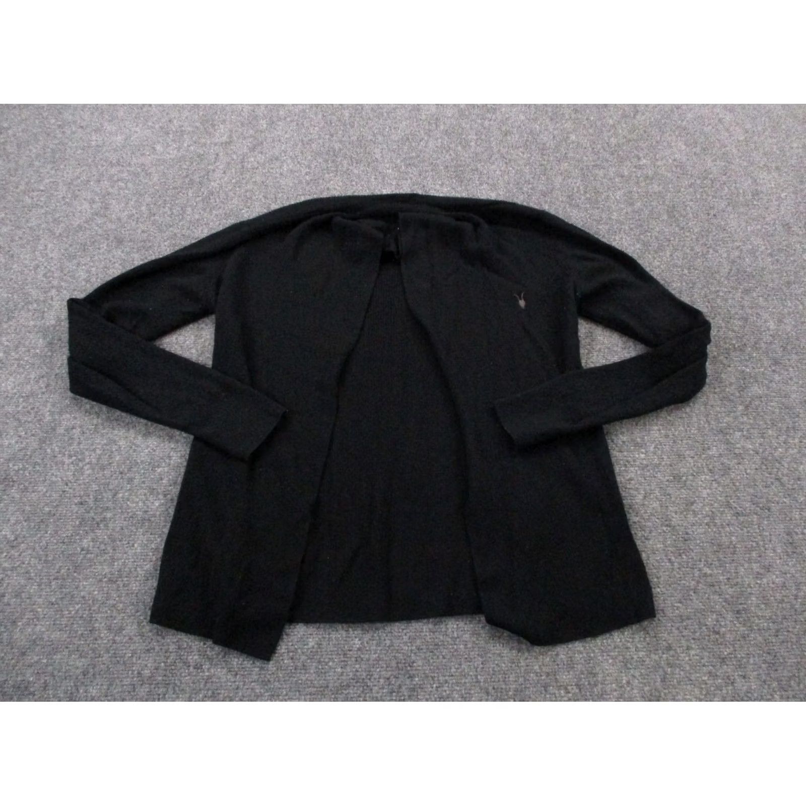 Allsaints All Saints Cardigan Sweater Womens S Black Merino Wool Wrap Open Casual Ribbed Size S / US 4 / IT 40 - 2 Thumbnail