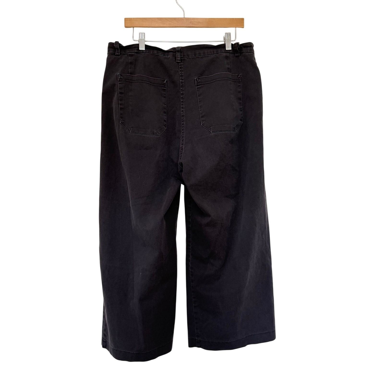 Other Loup Simone Black Wide Leg Cropped Jeans Sz 1X Size 34" / US 12 / IT 48 - 3 Thumbnail