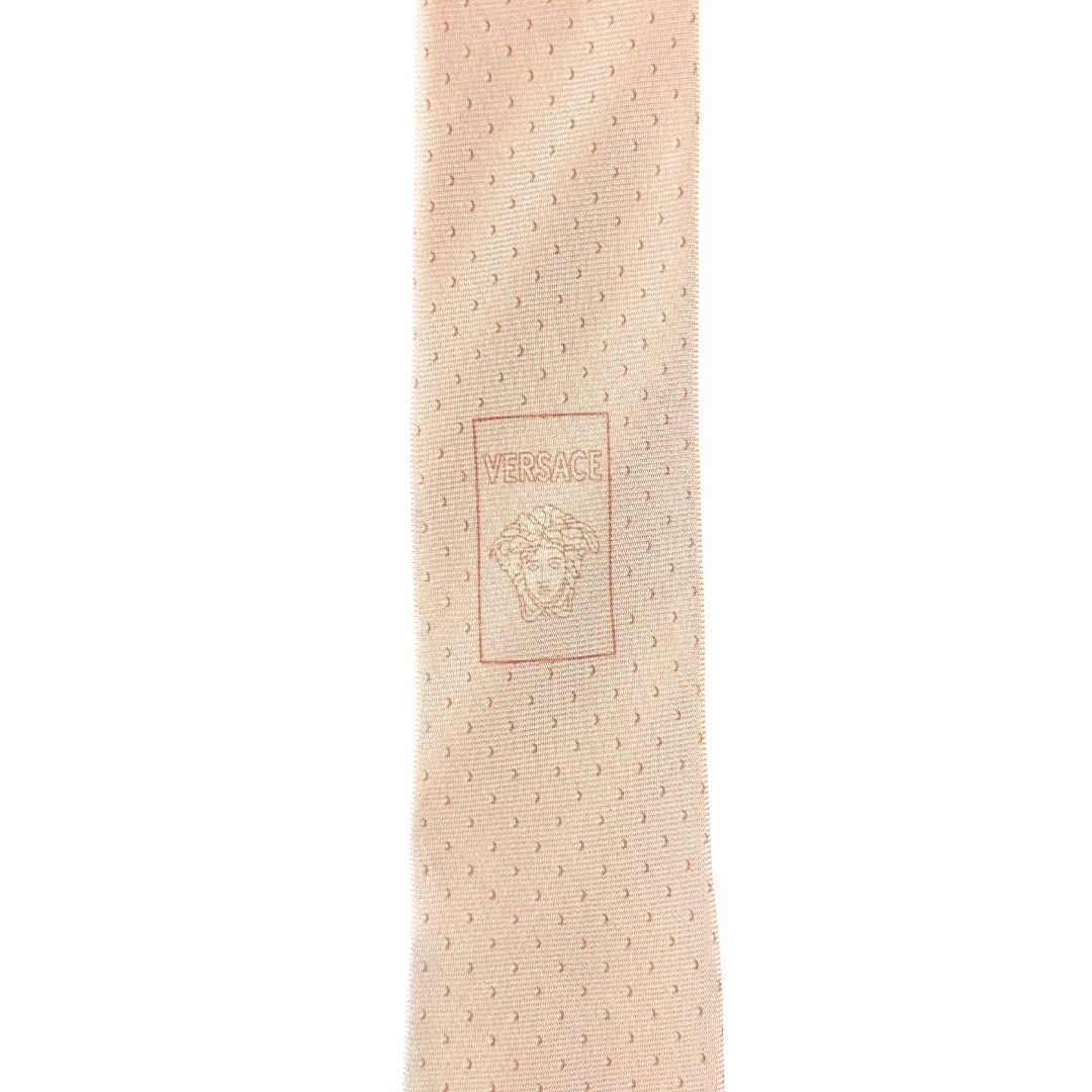 Versace Silk Tie Pink Color Striped Baroque Size ONE SIZE - 4 Thumbnail