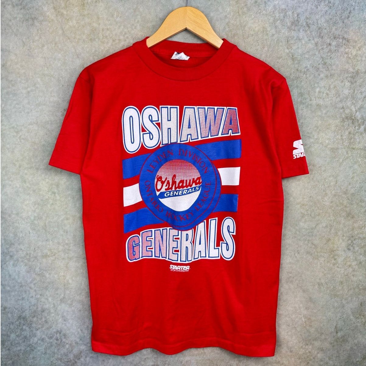 Starter VTG 90s Oshawa Generals Hockey T Shirt Sz M Red Size US M / EU 48-50 / 2 - 1 Thumbnail