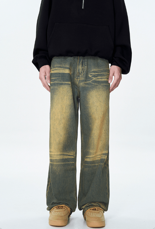 Japanese Brand × Jean Vintage men's whisker washed loose distressed cleanfit jeans Size US 32 / EU 48 - 1 Thumbnail
