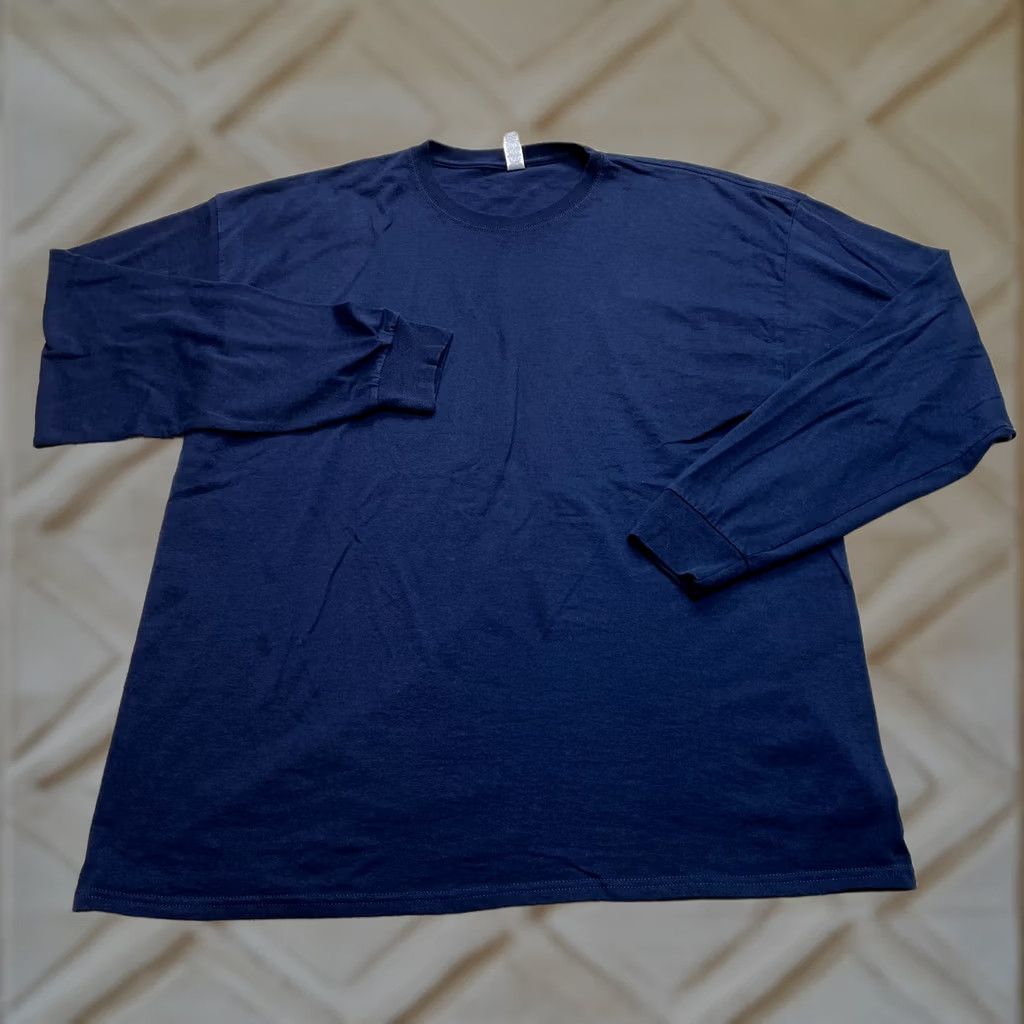 Jerzees Jerzees Dri Power Shirt Mens 2XL XXL Navy Blue Crew Adult Long Sleeve Solid Tee Size US XXL / EU 58 / 5 - 1 Thumbnail